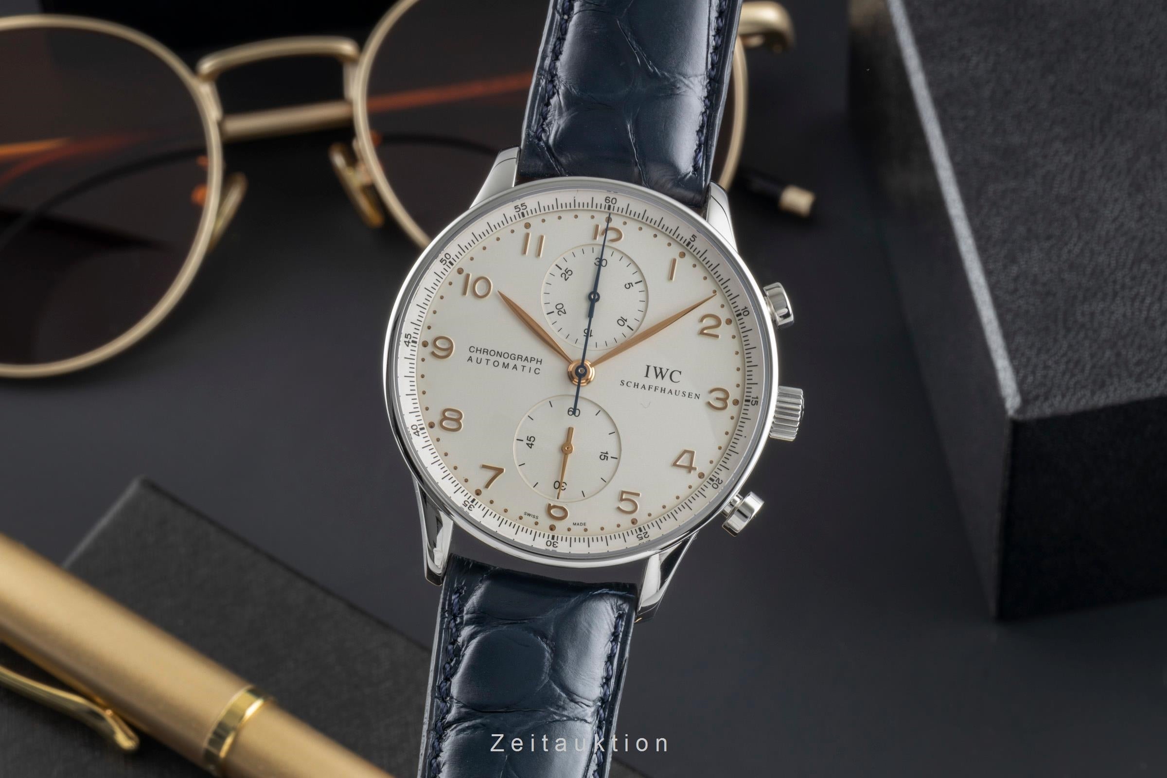IWC Portugieser chronograph steel automatic men's watch IW371401 LP: 9100EUR  [2505392]