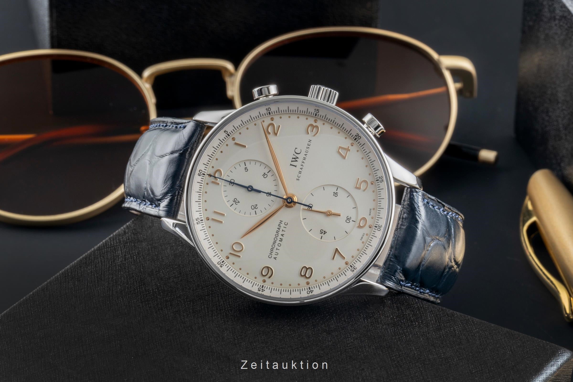 IWC Portugieser chronograph steel automatic men's watch IW371401 LP: 9100EUR  [2505392]