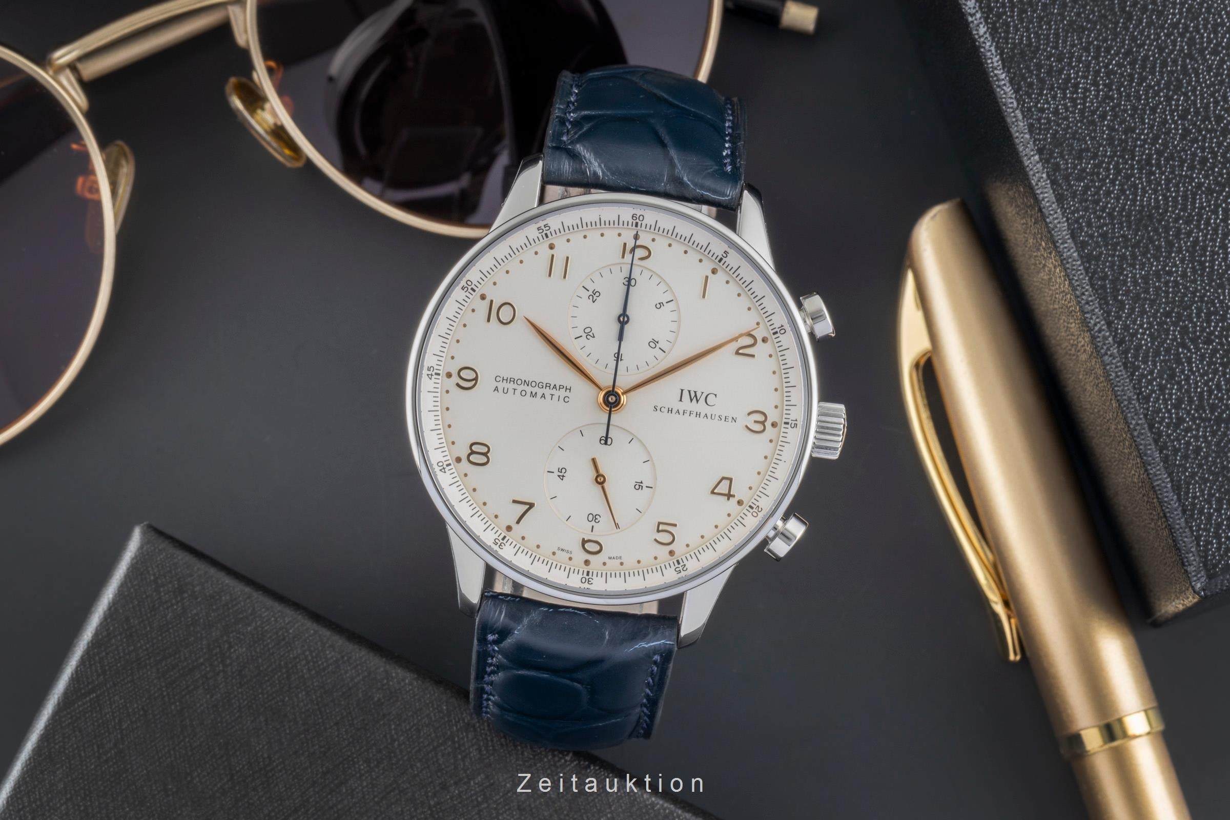 IWC Portugieser chronograph steel automatic men's watch IW371401 LP: 9100EUR  [2505392]