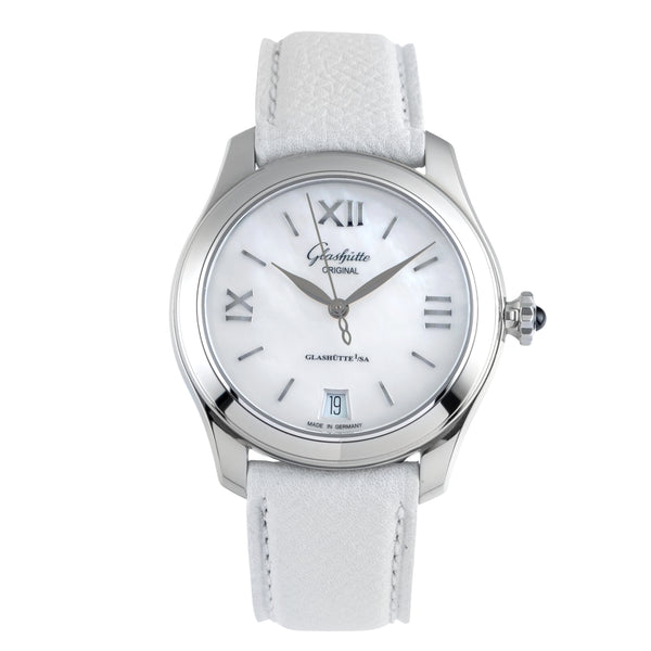 Glashütte Lady Serenade acier automatique montre pour femmes 1-39-22-08-02-44 LP: 5800EUR  [2505404]