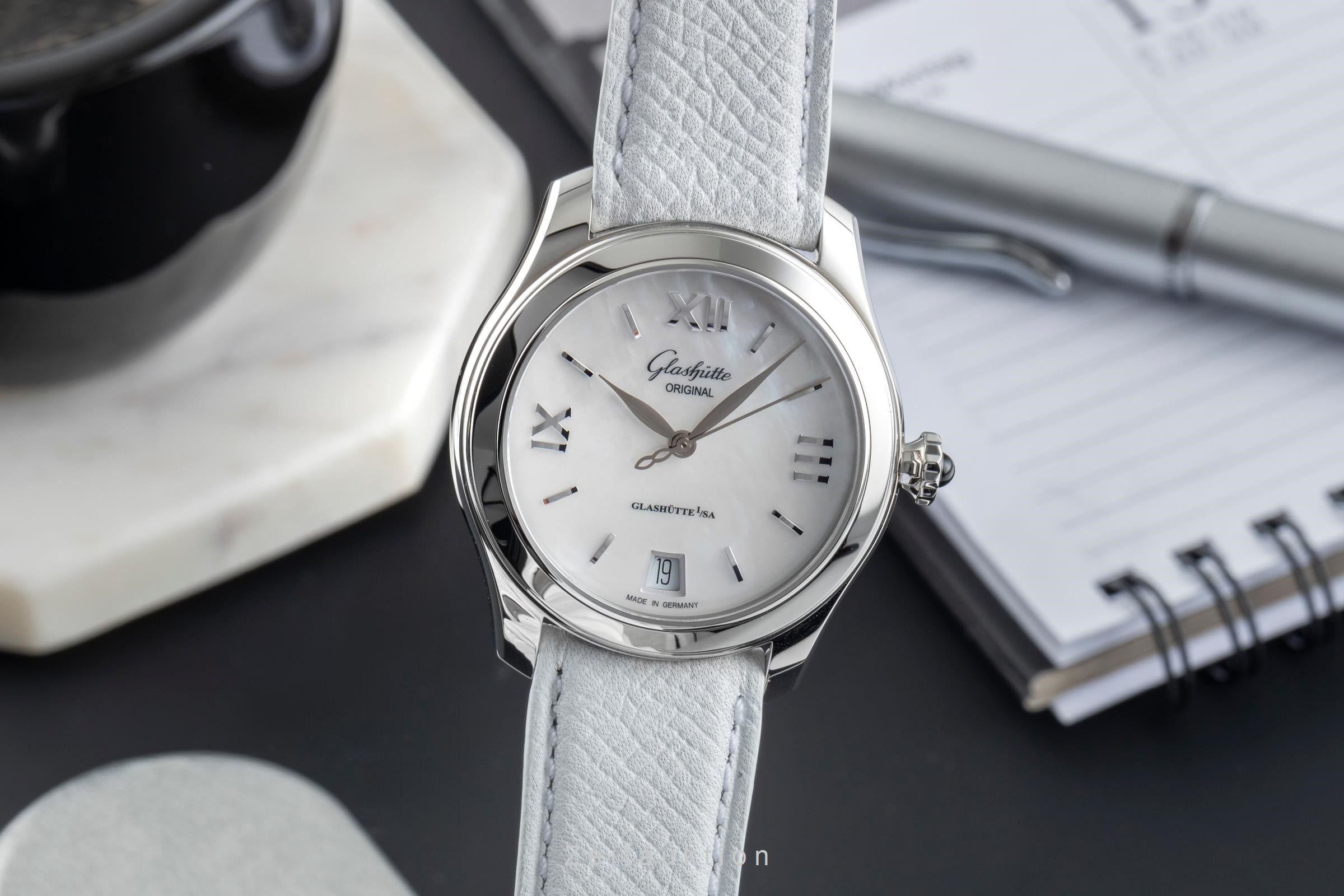 Glashütte Lady Serenade acier automatique montre pour femmes 1-39-22-08-02-44 LP: 5800EUR  [2505404]