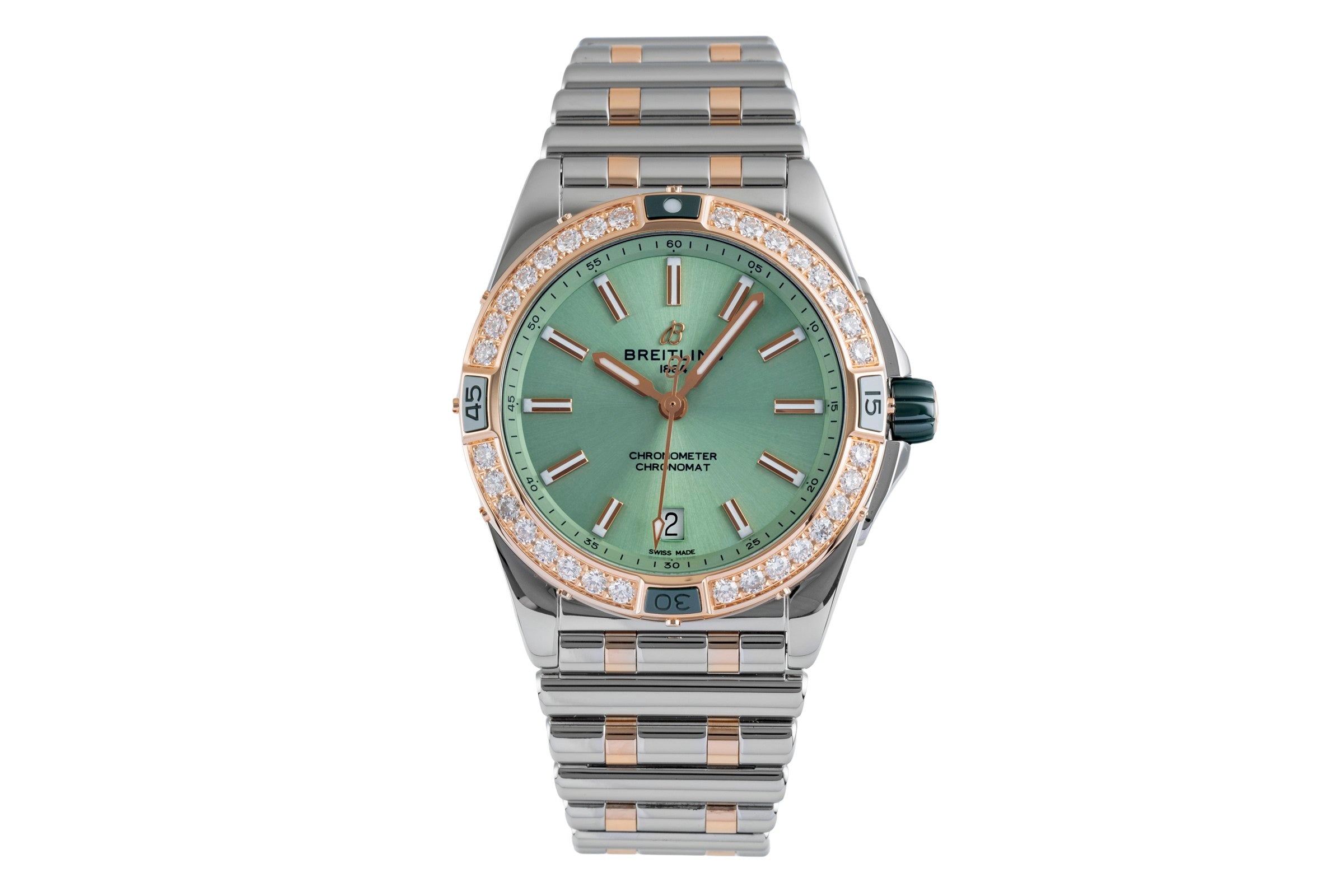 Breitling Super Chronomat Automatic 38 Stahl Rotgold Diamonds Ref. U17356531L1U1 [2505428]