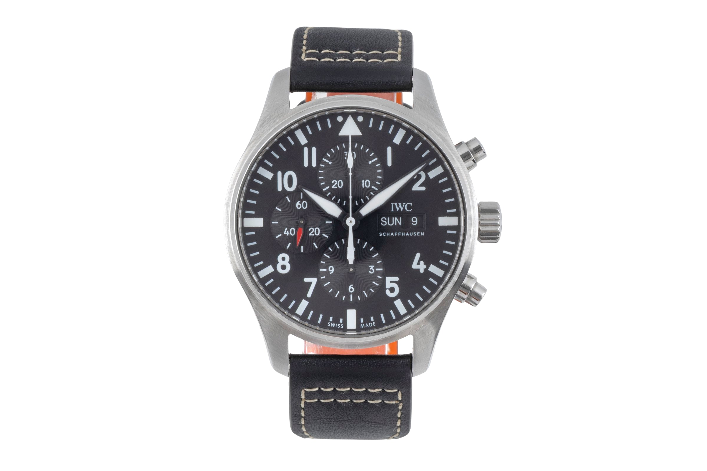 IWC Fliegerchronograph chronographe acier automatique montre pour hommes IW377709 LP: 7300EUR  [2505461]