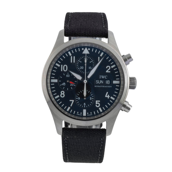 IWC Fliegerchronograph chronographe acier automatique montre pour hommes IW371701  [2505485]