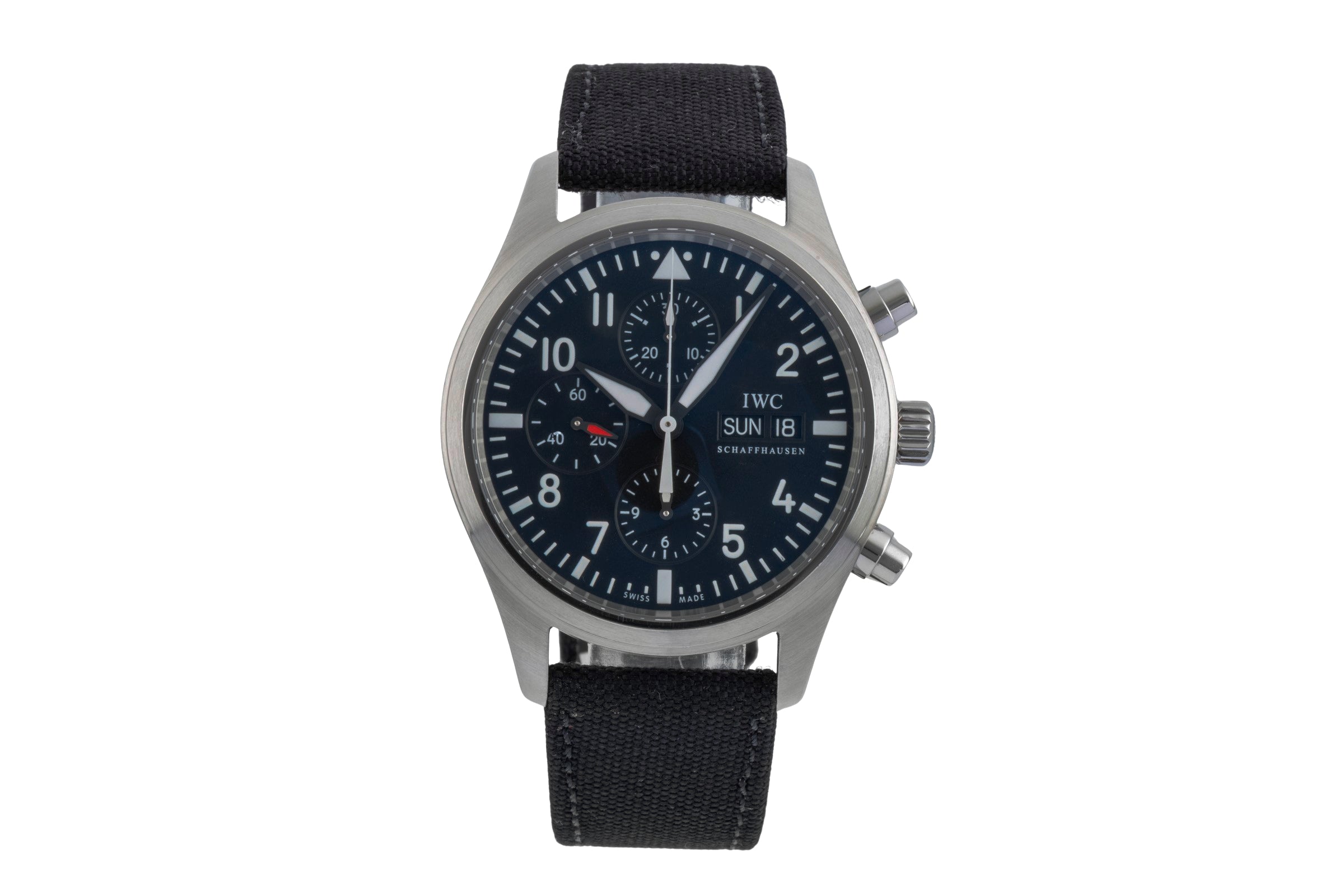 IWC Fliegerchronograph chronographe acier automatique montre pour hommes IW371701  [2505485]