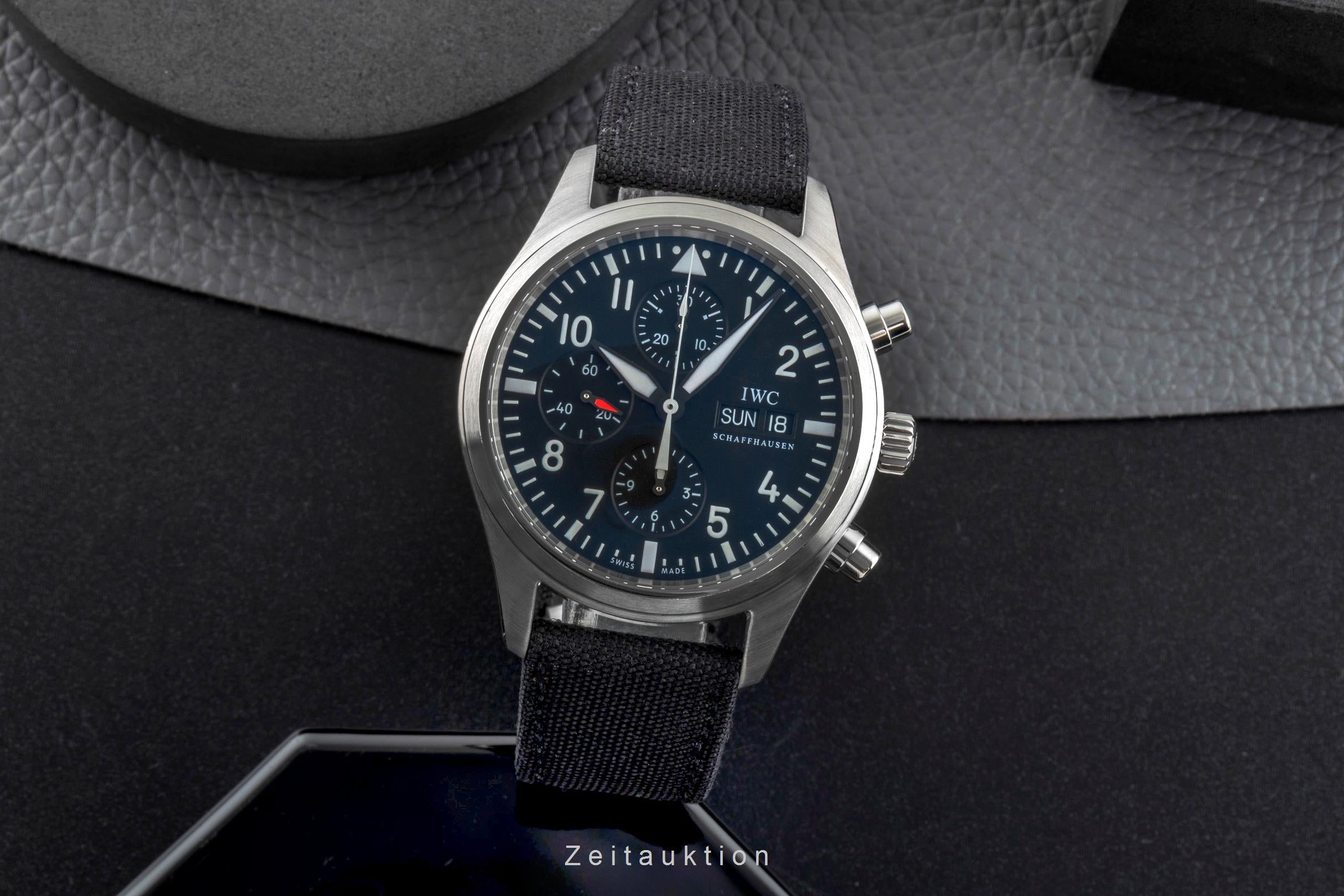 IWC Fliegerchronograph chronographe acier automatique montre pour hommes IW371701  [2505485]