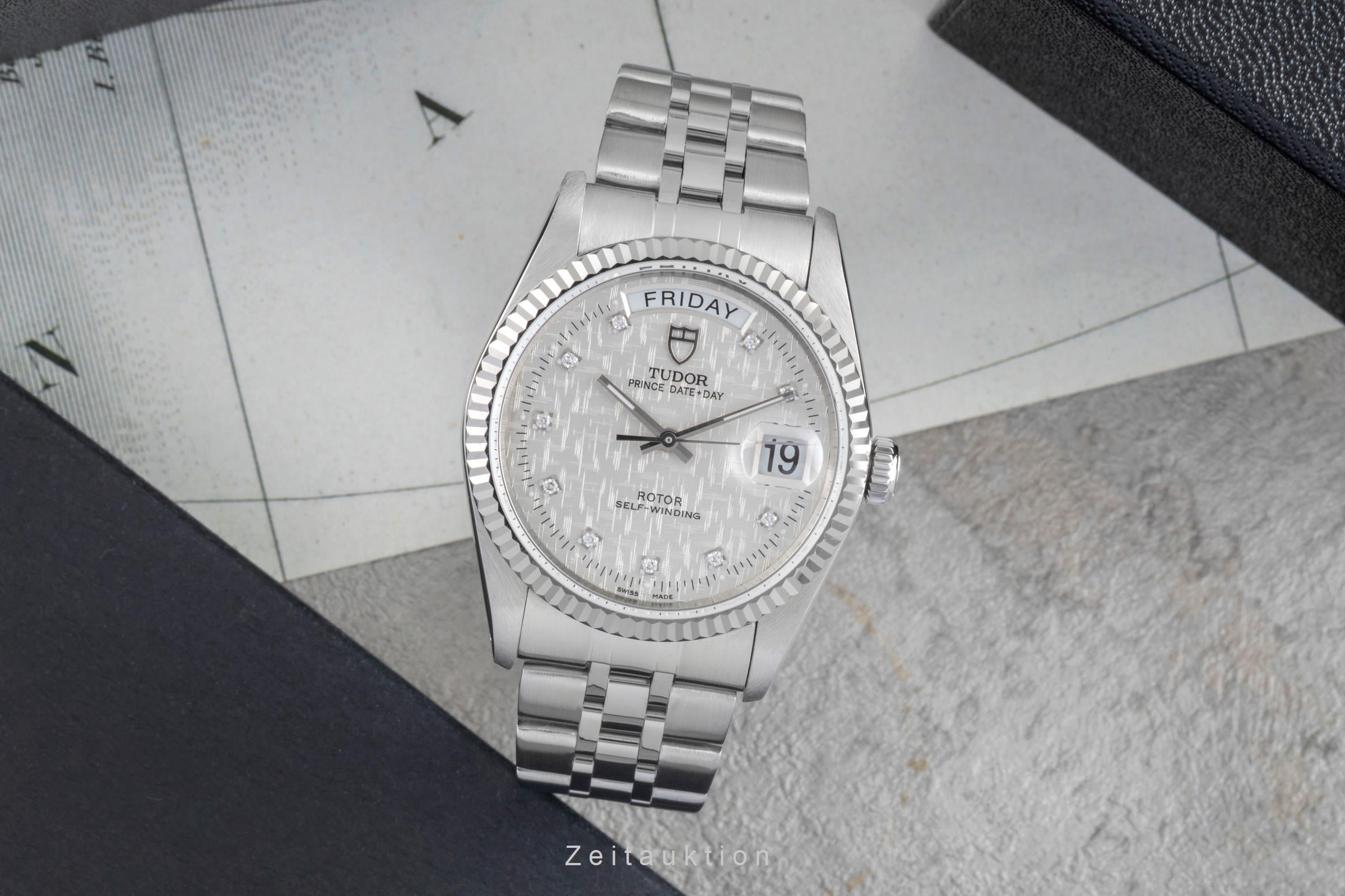 Tudor Date-Day acier / or blanc automatique montre pour hommes 76214  [2505497]