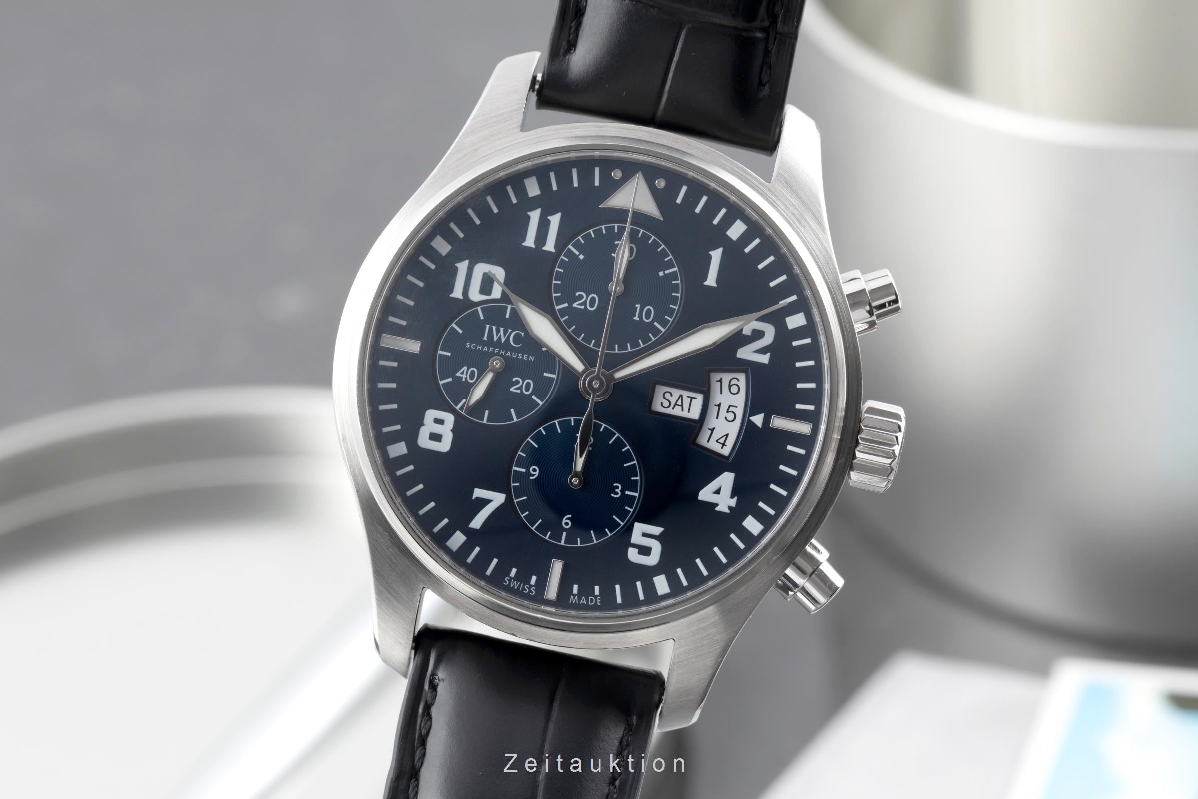 IWC Fliegerchronograph chronographe acier automatique montre pour hommes IW377706 LP: 7800EUR  [2505512]
