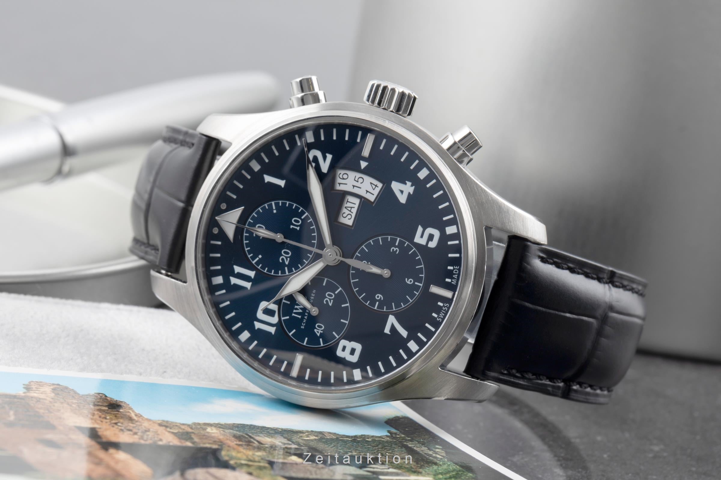 IWC Fliegerchronograph chronographe acier automatique montre pour hommes IW377706 LP: 7800EUR  [2505512]