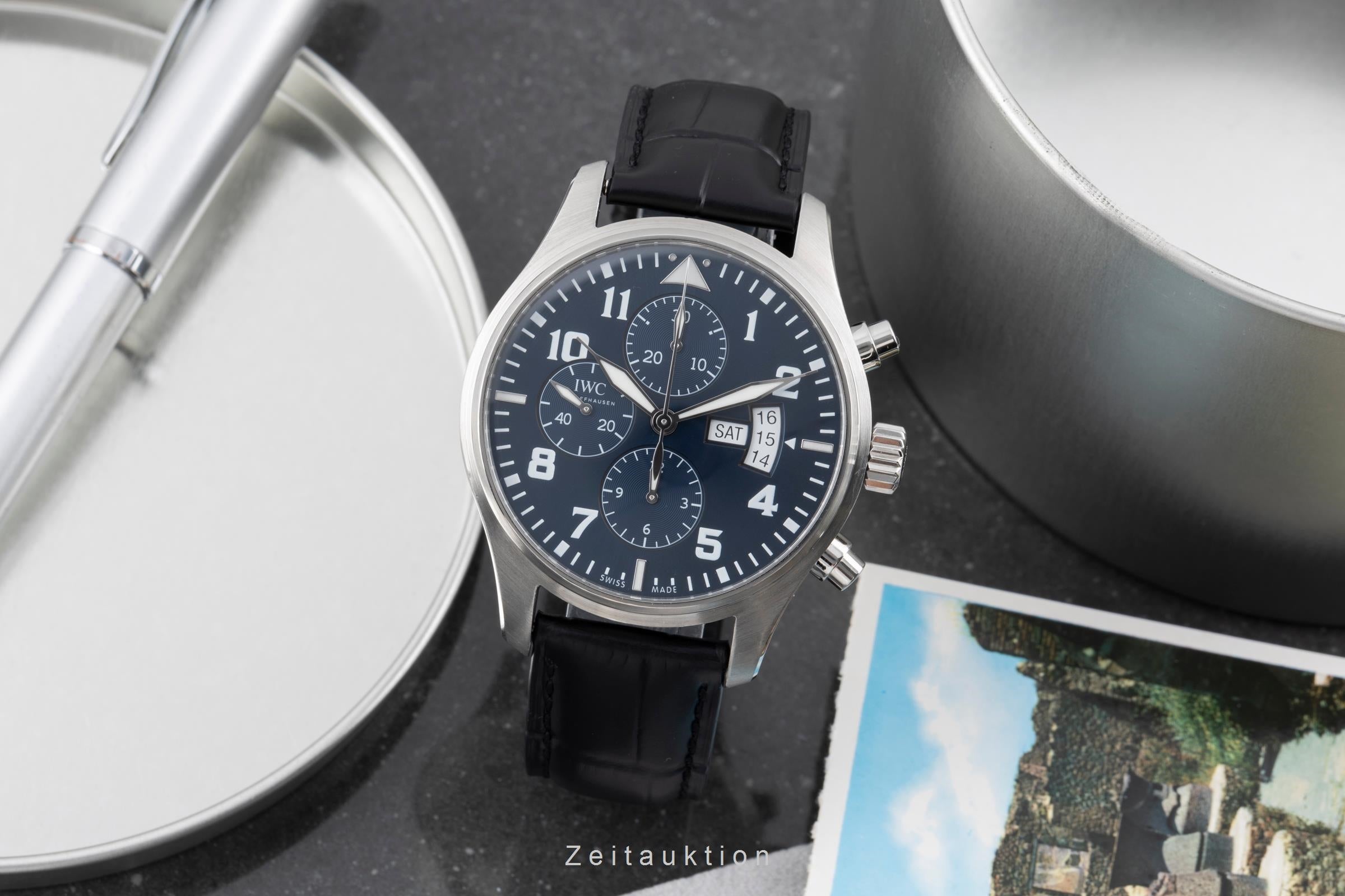 IWC Fliegerchronograph chronographe acier automatique montre pour hommes IW377706 LP: 7800EUR  [2505512]