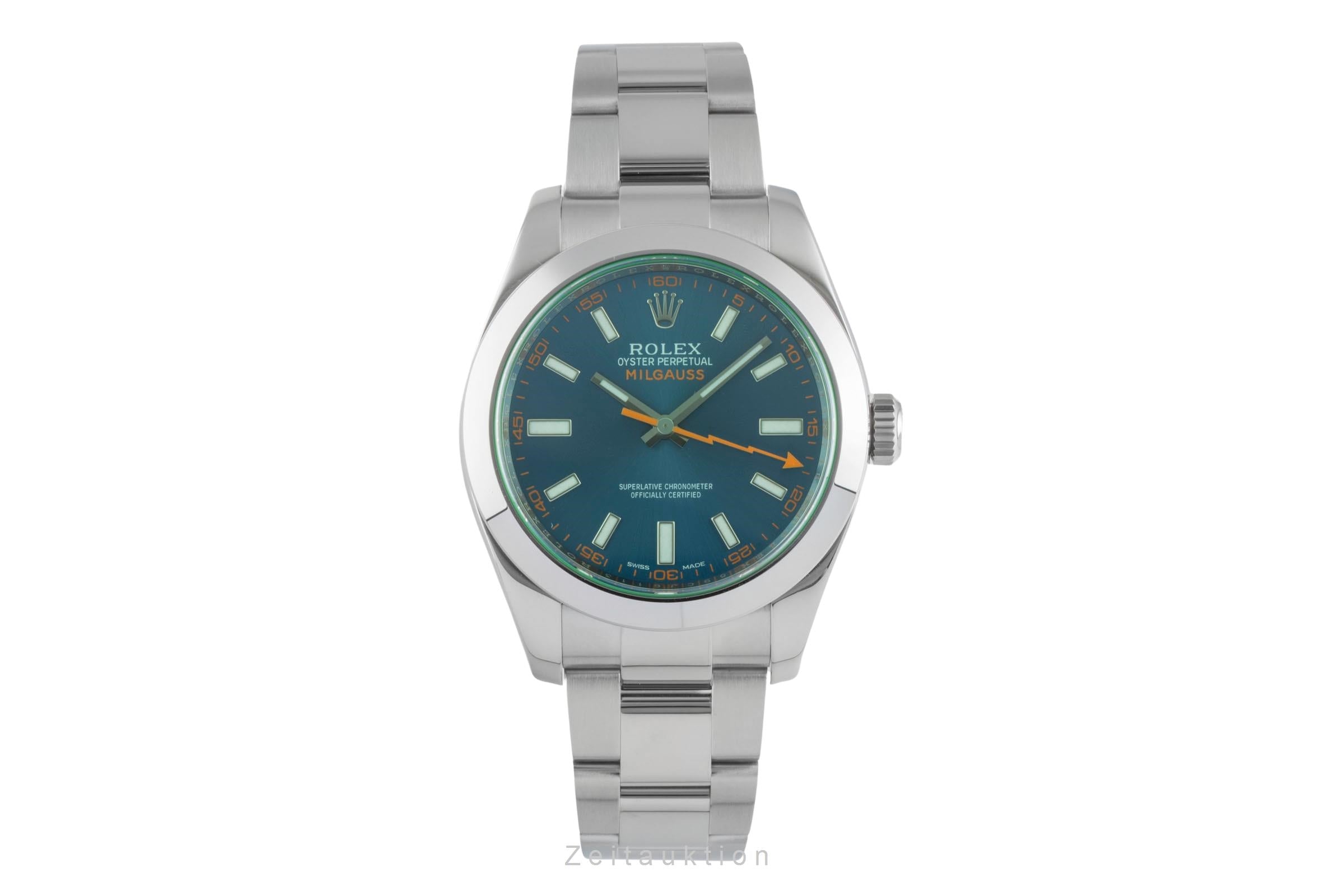 Rolex Milgauss Z-Blue Automatik Stahl Herrenuhr Oyster Perpetual Ref. 116400GV [2505518]
