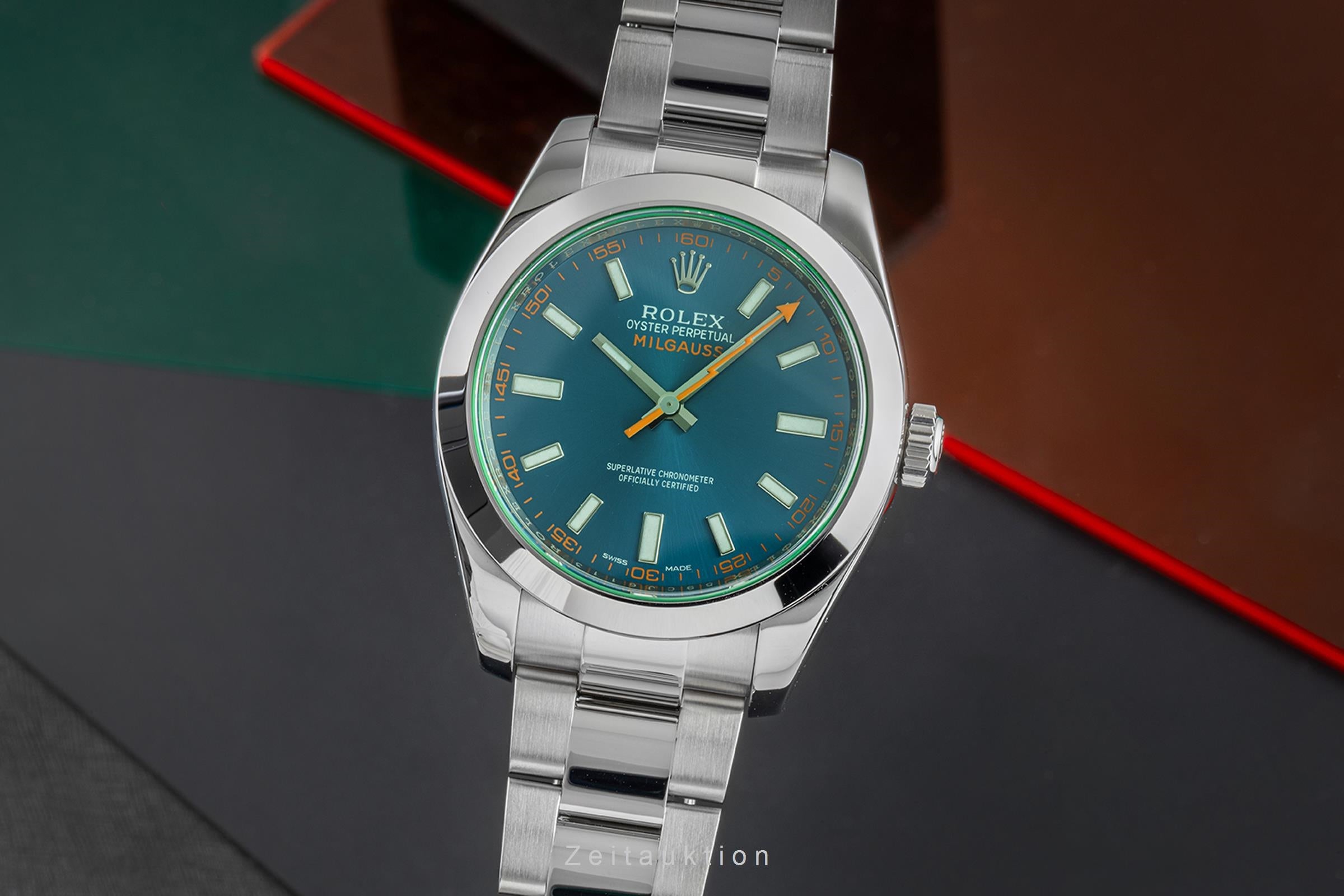 Rolex Milgauss Z-Blue Automatik Stahl Herrenuhr Oyster Perpetual Ref. 116400GV [2505518]