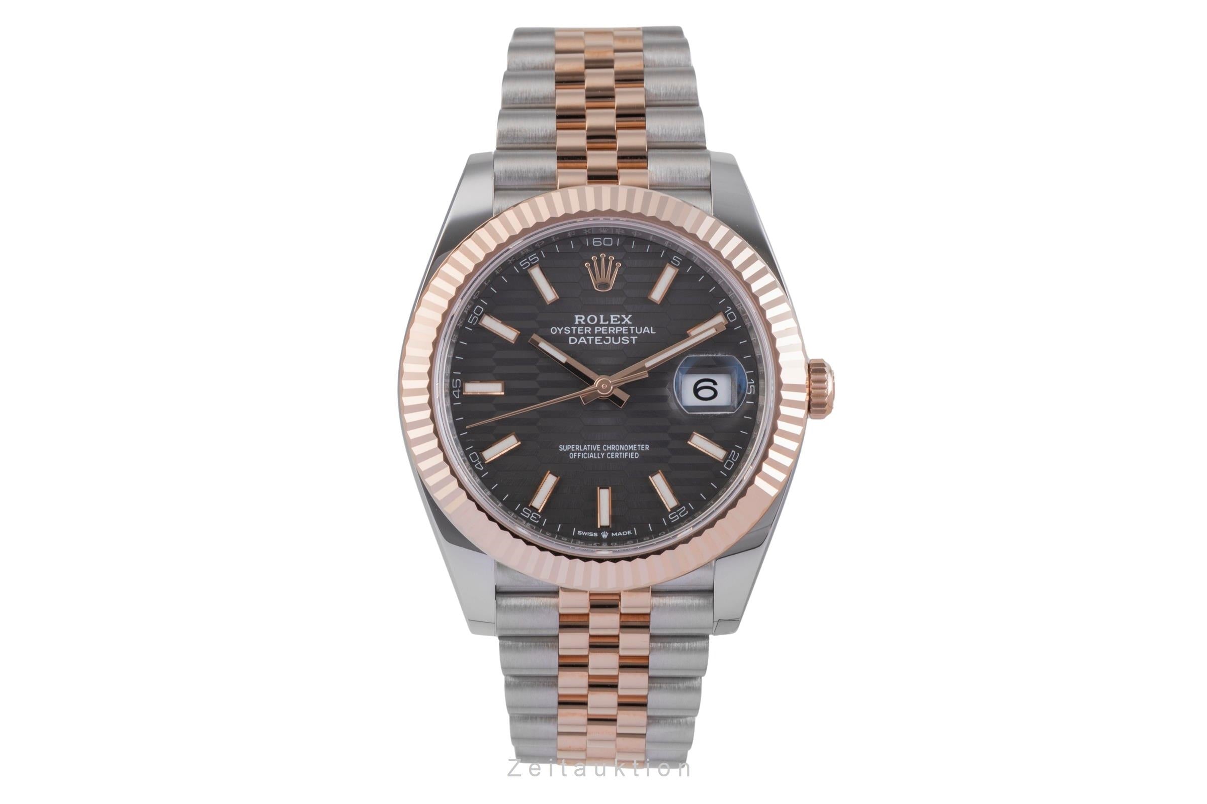 Rolex Datejust 41 Grey Fluted Motif Dial Stahl / Roségold Ref. 126331 B&P 2023 [2505519]