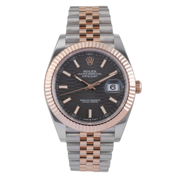 Rolex Datejust 41 Grey Fluted Motif Dial Stahl / Roségold Ref. 126331 B&P 2023 [2505519]