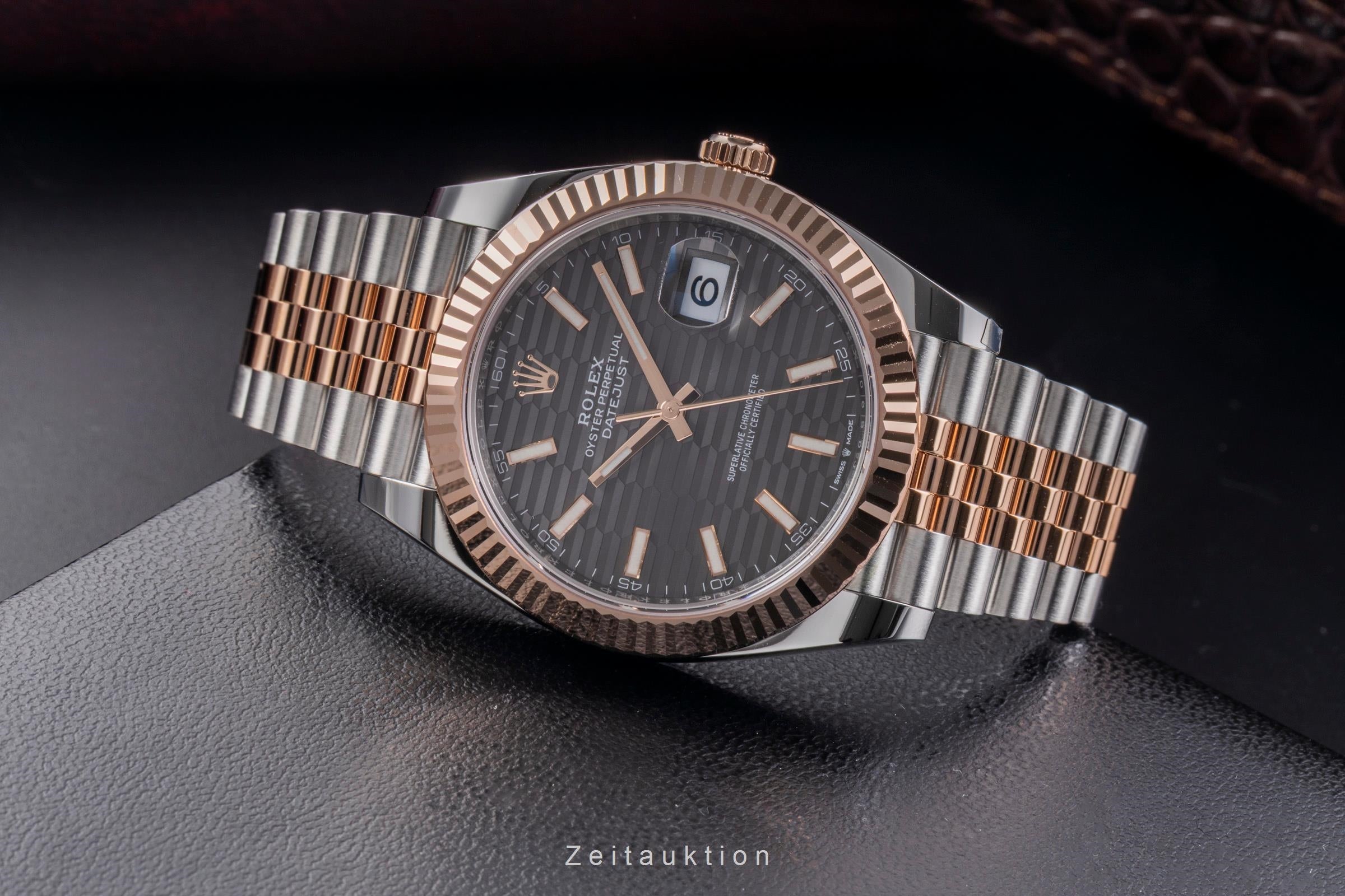Rolex Datejust 41 Grey Fluted Motif Dial Stahl / Roségold Ref. 126331 B&P 2023 [2505519]