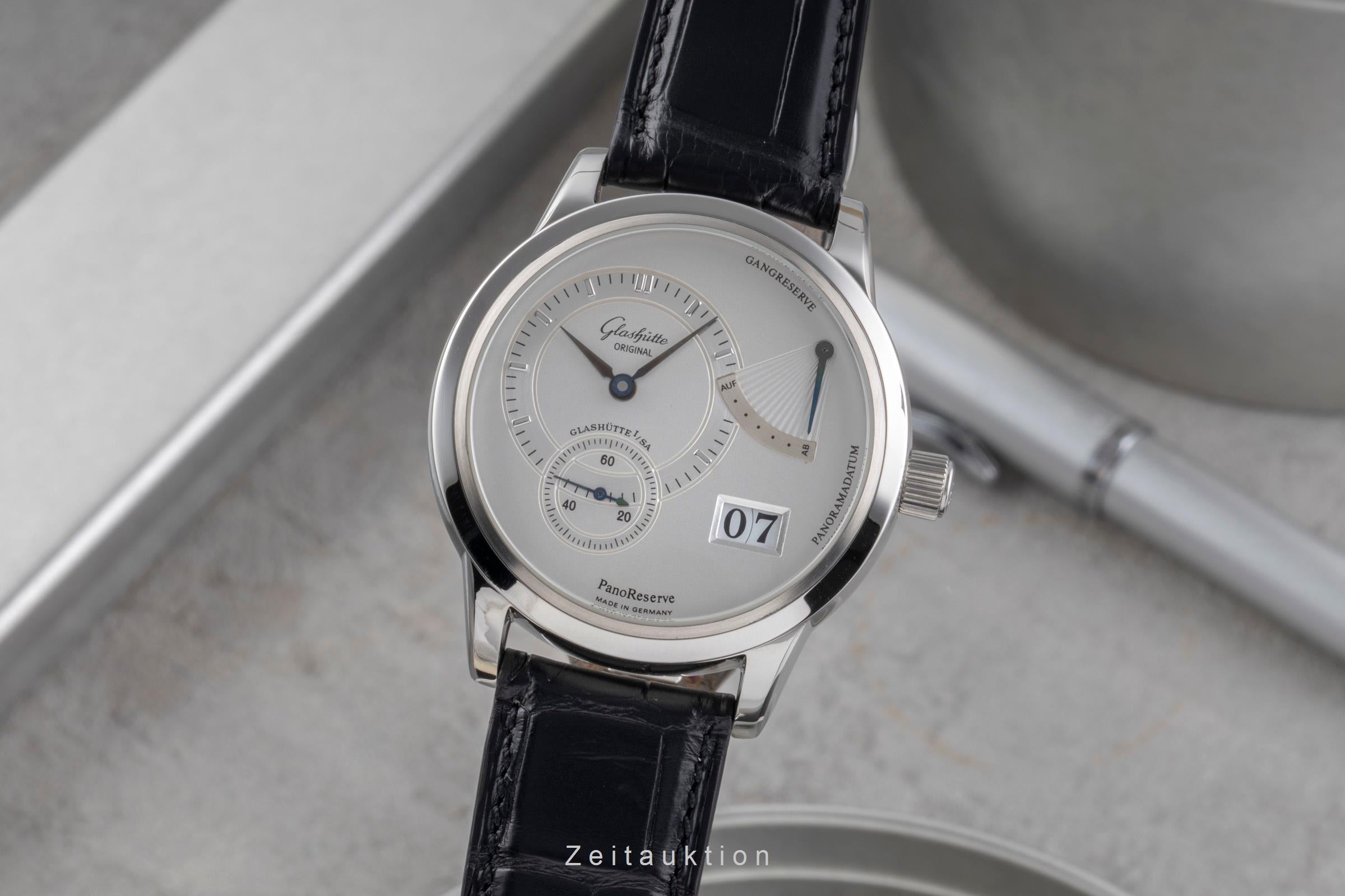 Glashütte PanoReserve acier à remontage manuel montre pour hommes 65-01-02-02-04	  [2505524]