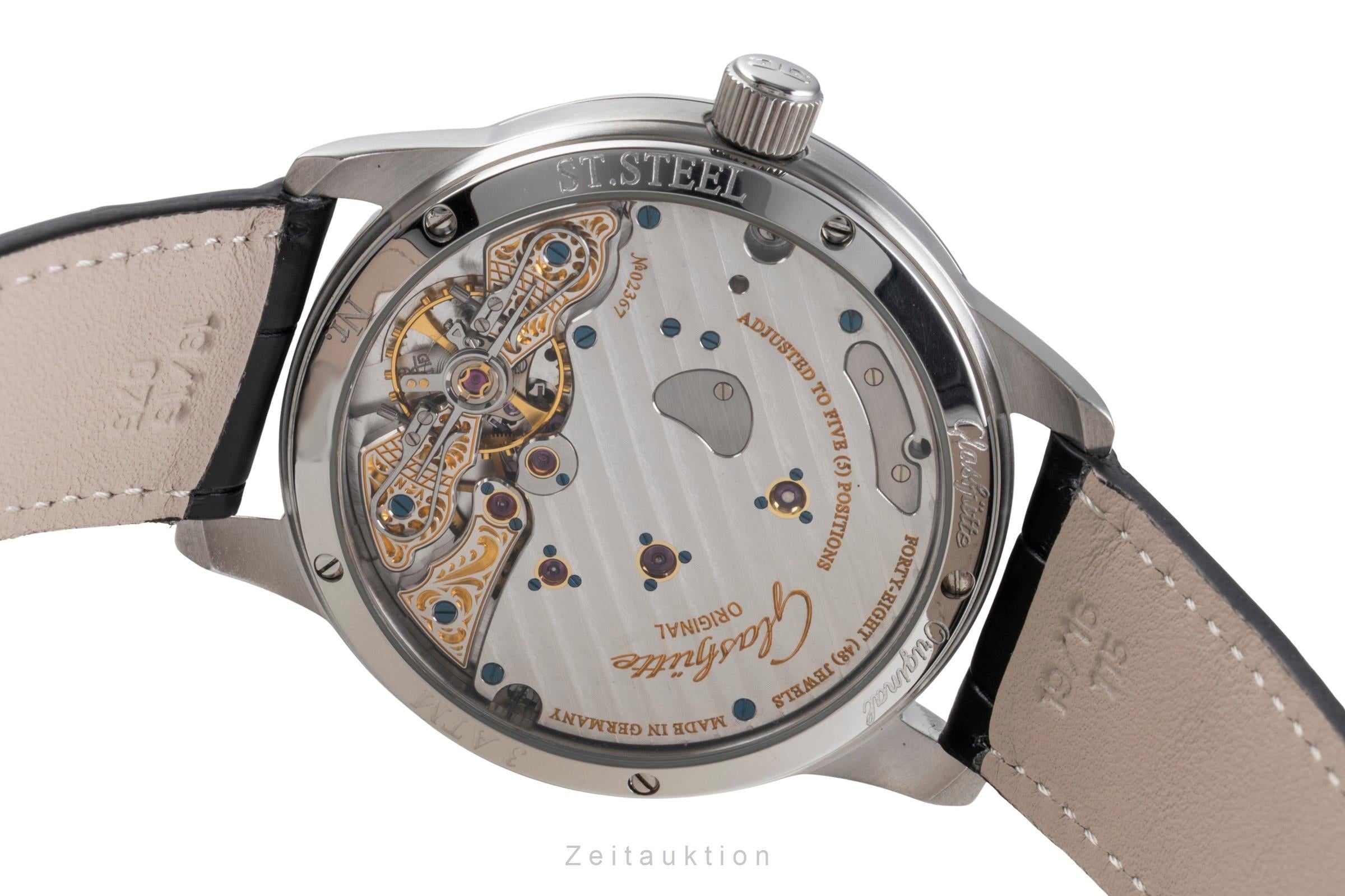 Glashütte PanoReserve steel manual winding men's watch 65-01-02-02-04	  [2505524]