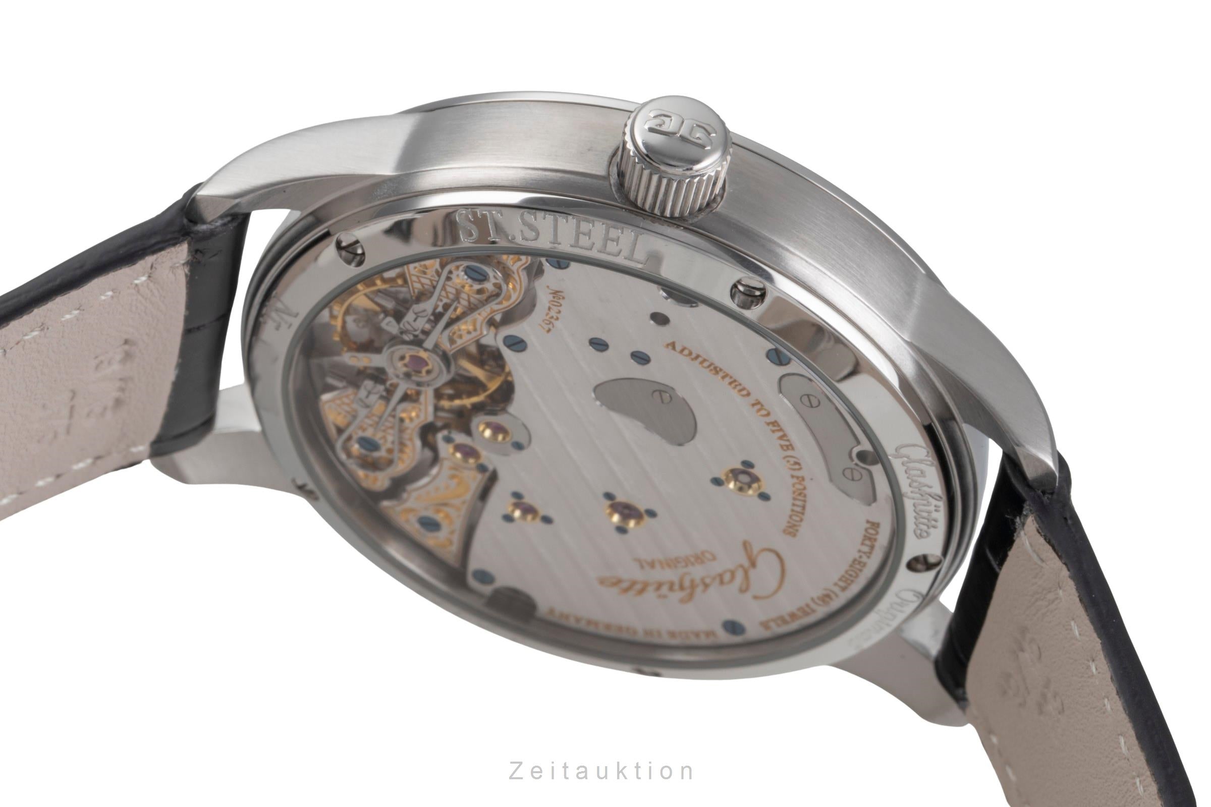 Glashütte PanoReserve steel manual winding men's watch 65-01-02-02-04	  [2505524]