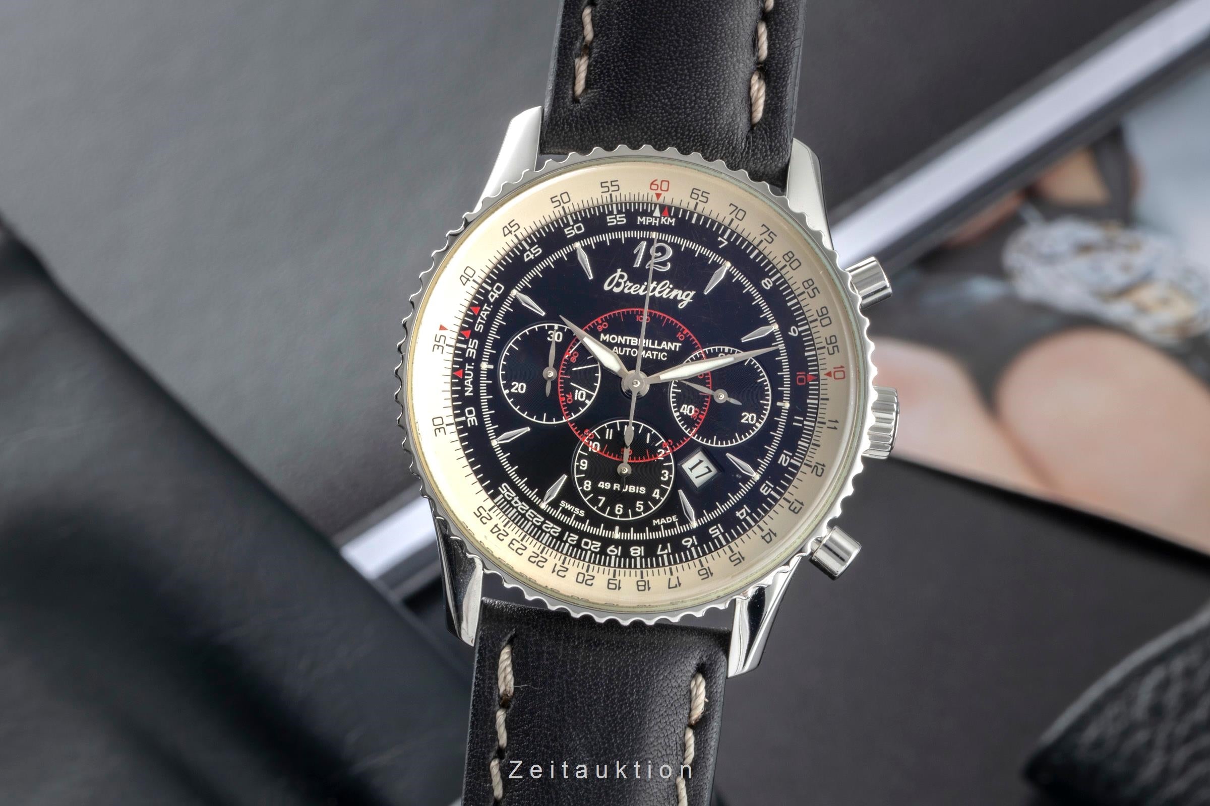 Breitling Montbrillant chronograph steel automatic men's watch A41030  [2505543]