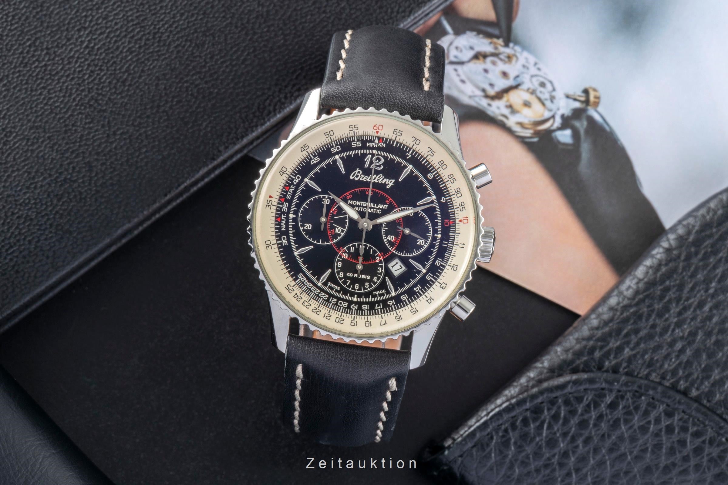 Breitling Montbrillant chronograph steel automatic men's watch A41030  [2505543]