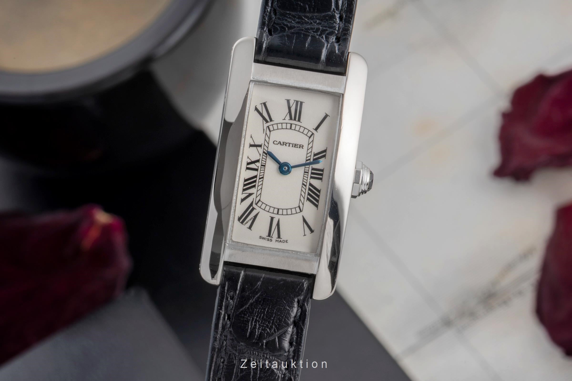 Cartier Tank Américaine or blanc 18 ct quartz montre pour femmes W2601956  [2505568]