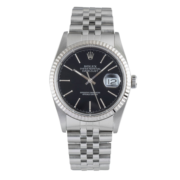 Rolex Datejust 36 Black Dial Stahl / Weissgold Ref. 16234 Box & Papiere 1990 [2505616]