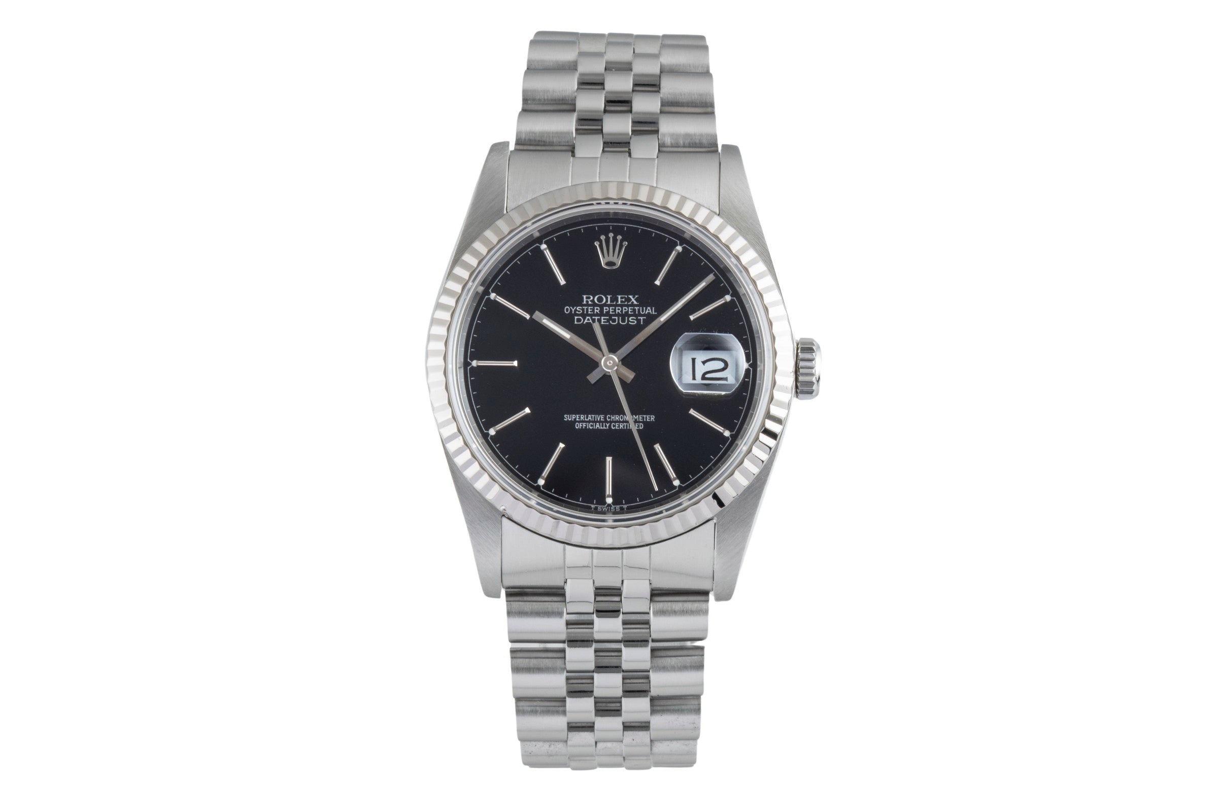 Rolex Datejust 36 Black Dial Stahl / Weissgold Ref. 16234 Box & Papiere 1990 [2505616]