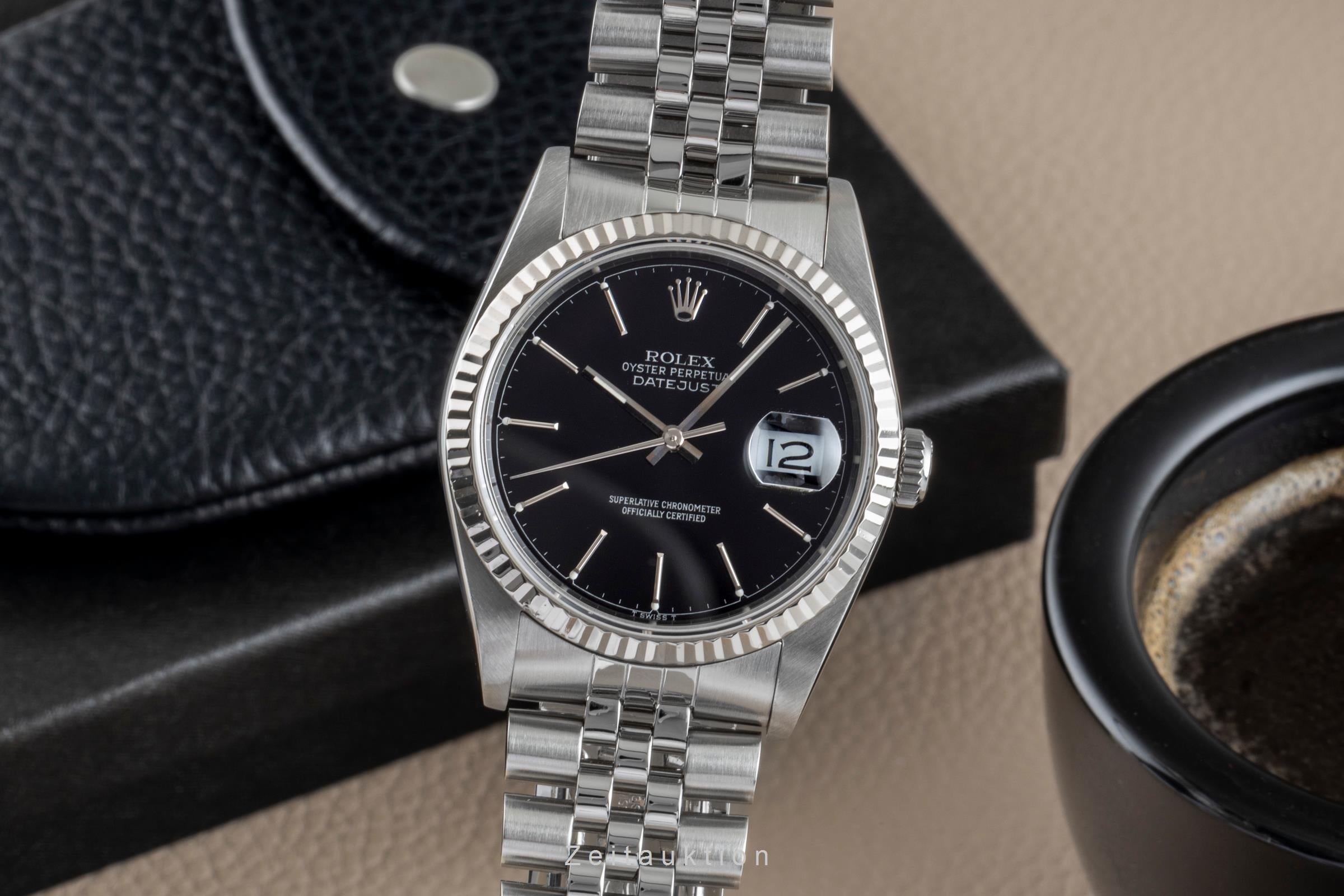 Rolex Datejust 36 Black Dial Stahl / Weissgold Ref. 16234 Box & Papiere 1990 [2505616]