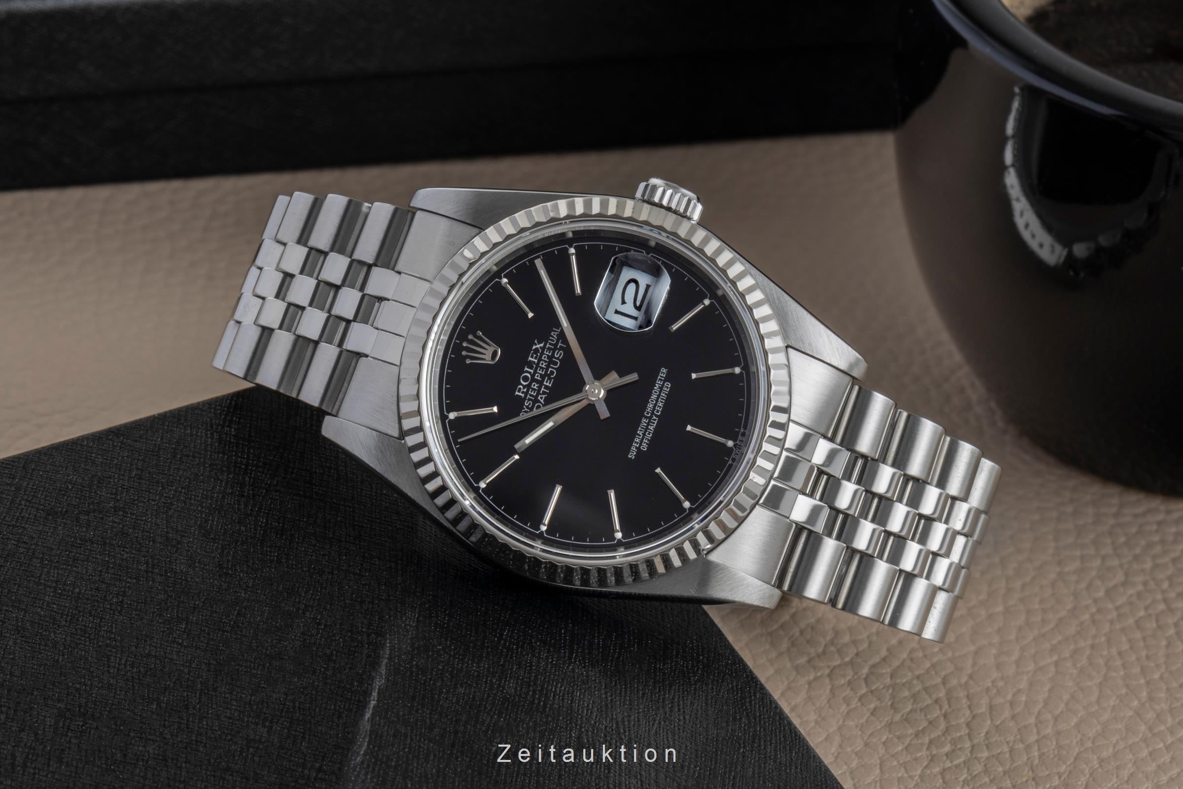 Rolex Datejust 36 Black Dial Stahl / Weissgold Ref. 16234 Box & Papiere 1990 [2505616]