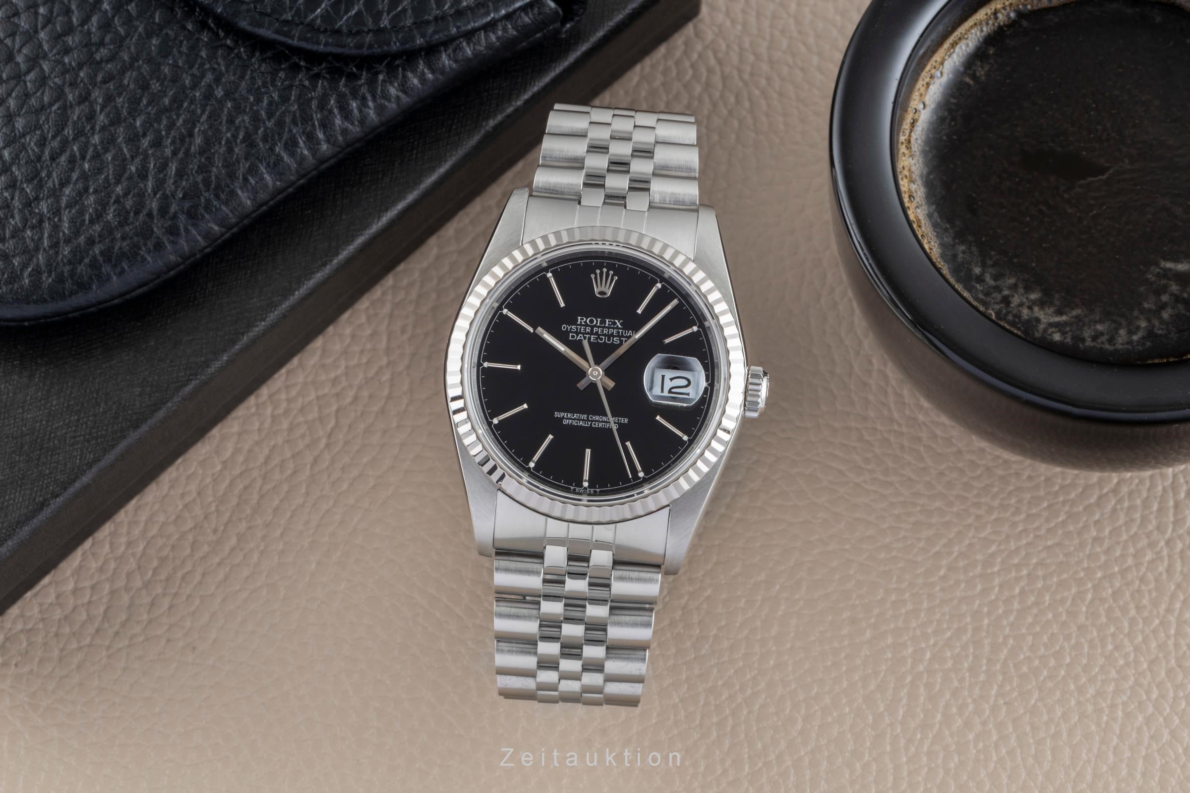 Rolex Datejust 36 Black Dial Stahl / Weissgold Ref. 16234 Box & Papiere 1990 [2505616]