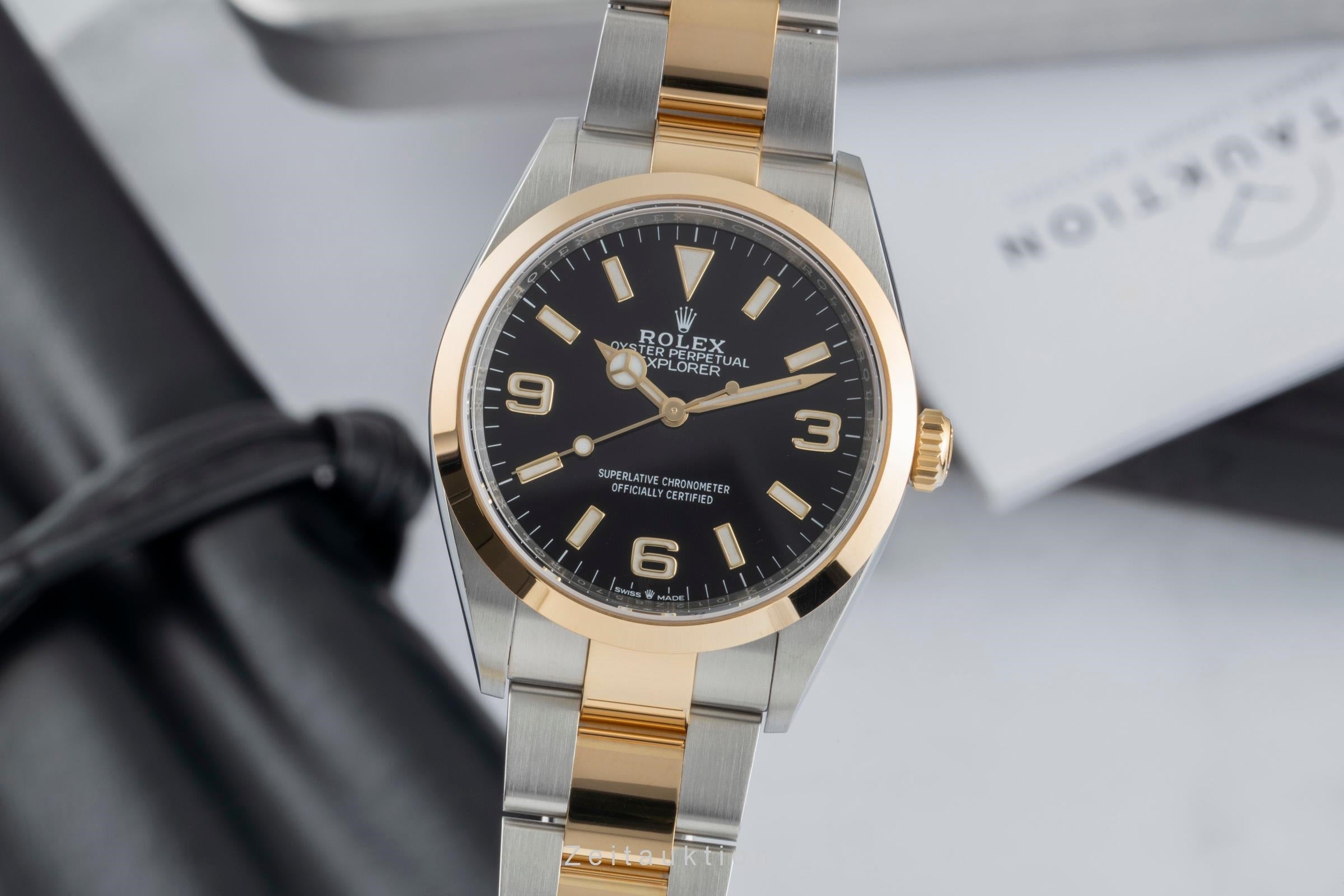 Rolex Explorer 36 Oystersteel / Gold Automatik Herrenuhr Ref. 124273 B&P 2022 [2505623]