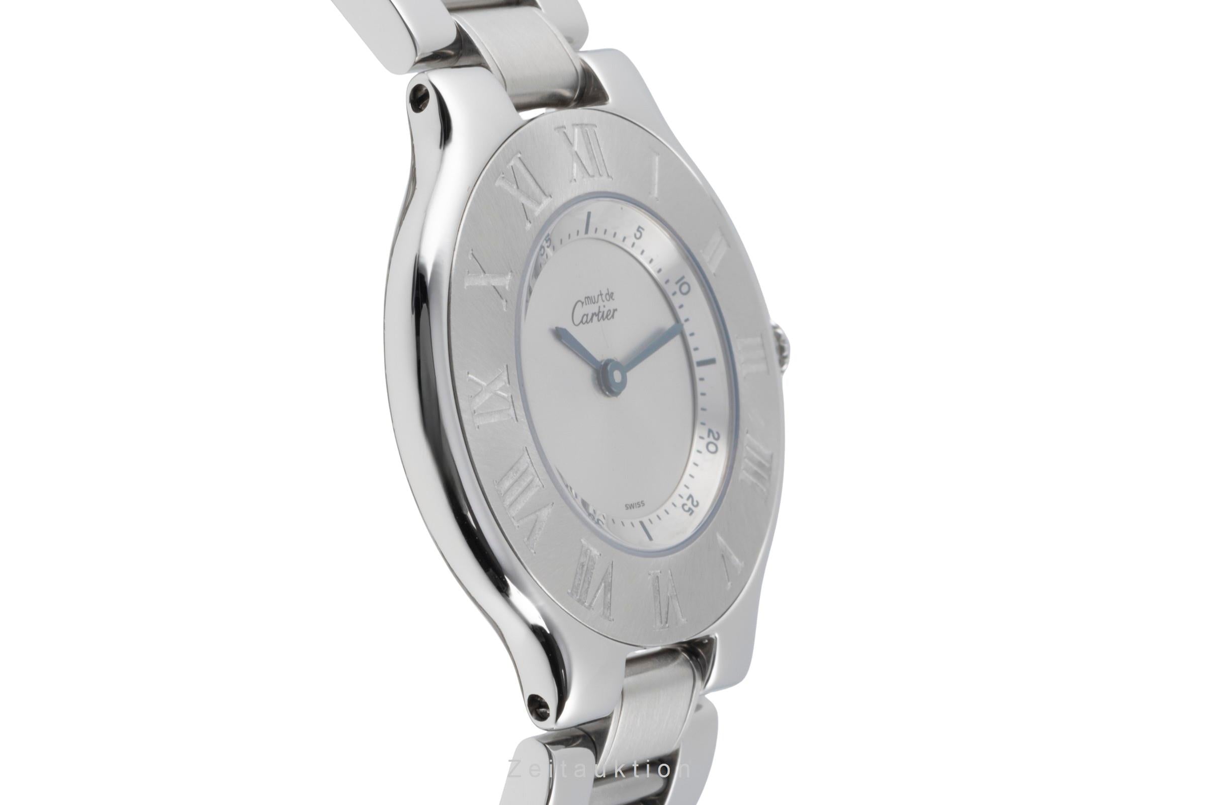 Cartier Must De Cartier 21 Edelstahl Damenuhr Saphirglas Ref. W10110T2 Klassiker [2505644]