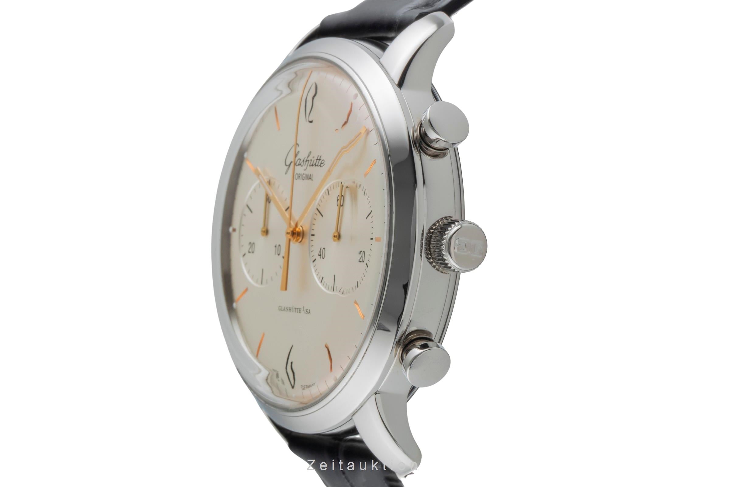 Glashütte Sixties chronograph steel automatic men's watch 1-39-34-03-22-04 LP: 8800EUR  [2505655]