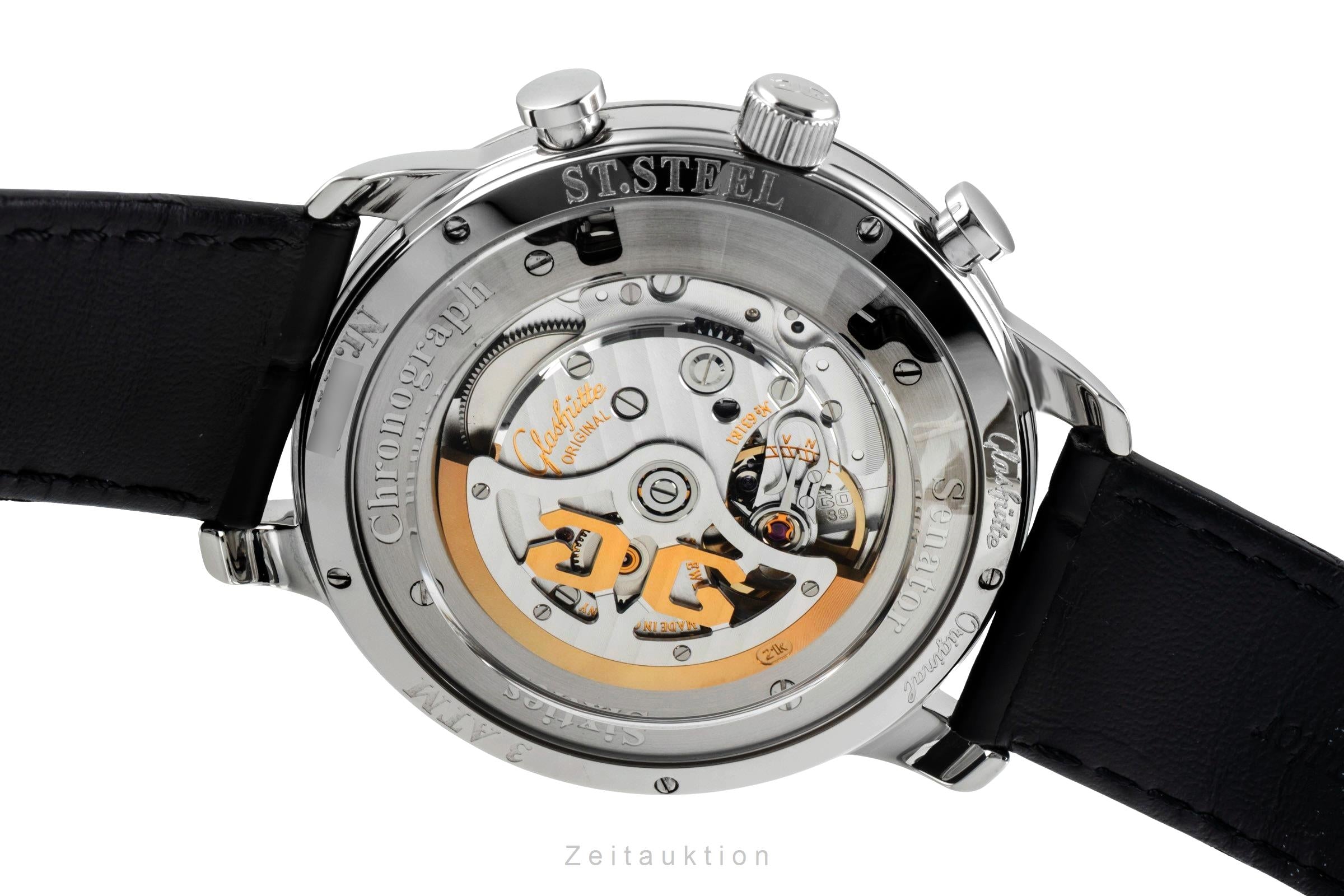 Glashütte Sixties chronograph steel automatic men's watch 1-39-34-03-22-04 LP: 8800EUR  [2505655]