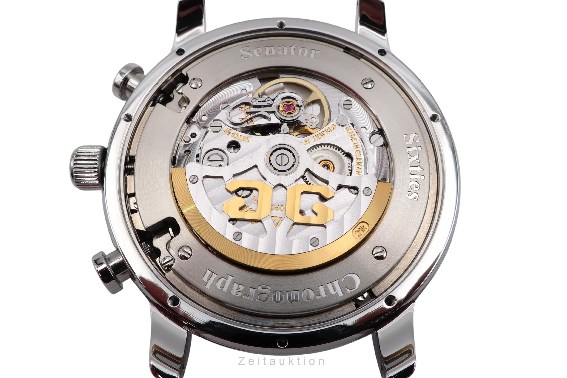 Glashütte Sixties chronograph steel automatic men's watch 1-39-34-03-22-04 LP: 8800EUR  [2505655]