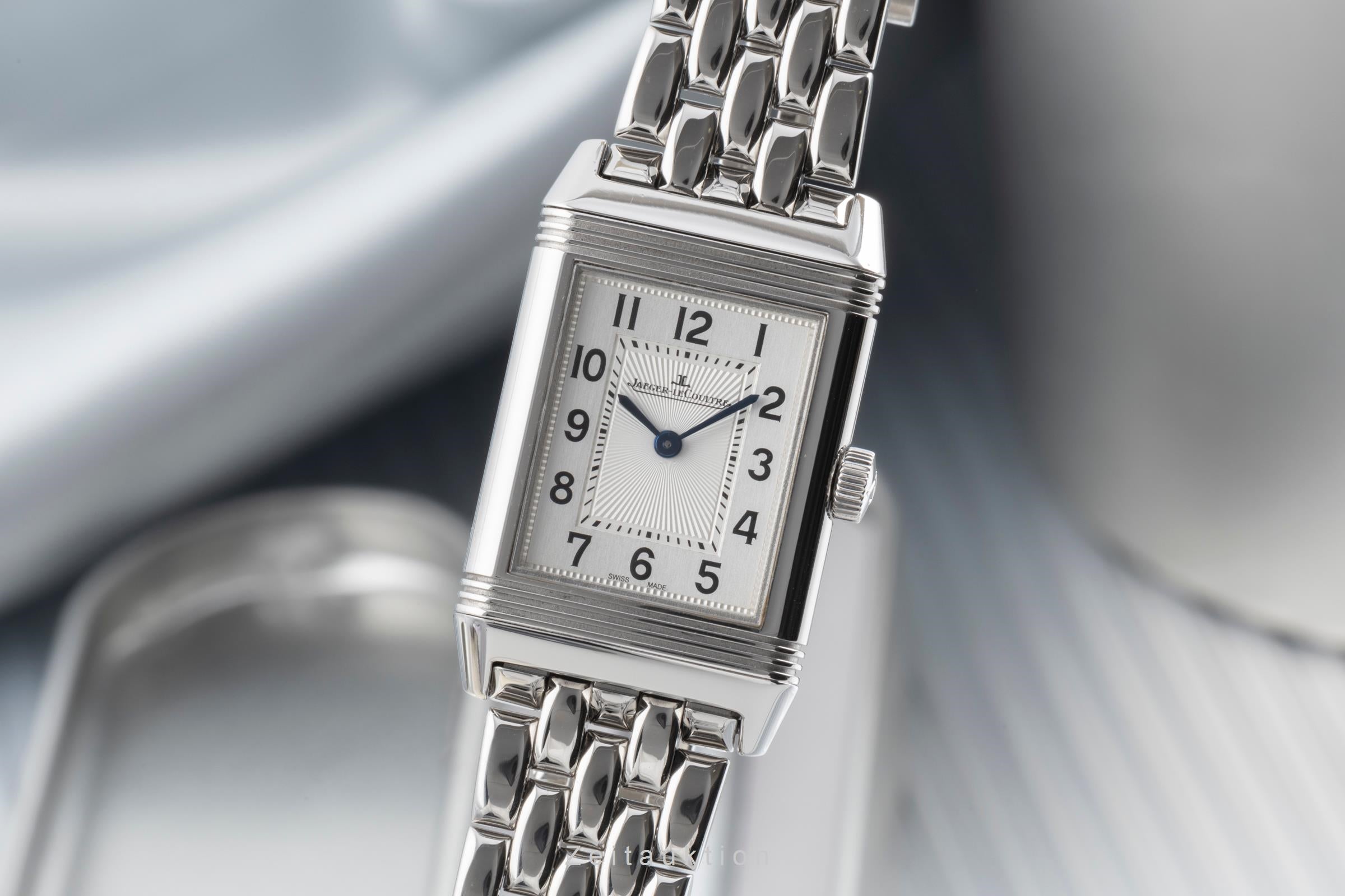 Jaeger LeCoultre Reverso acier quartz montre pour femmes Q2618130 , 211.8.47 LP: 7500EUR  [2505658]