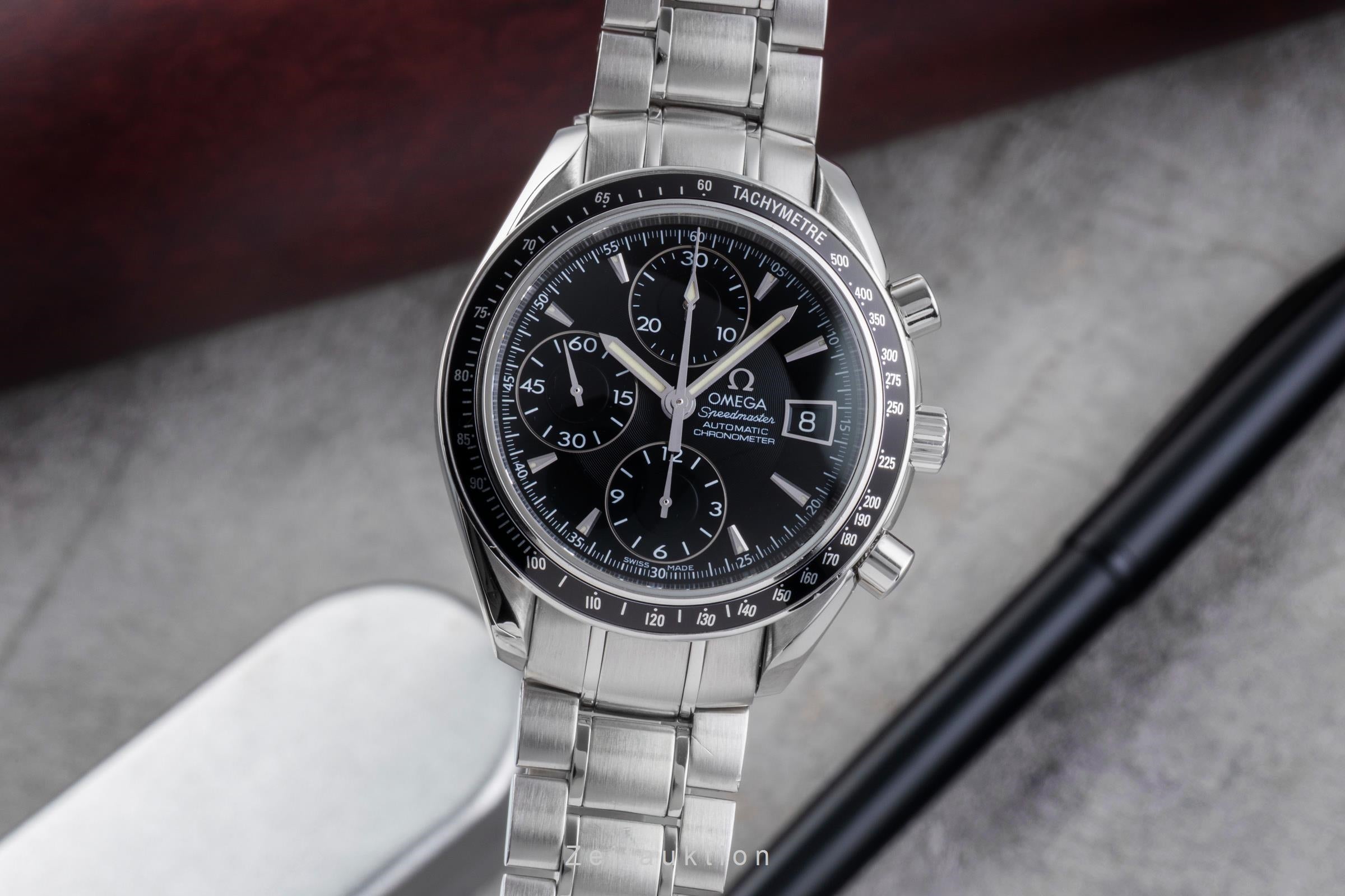 Omega Speedmaster Date chronograph steel automatic Kal. 1164 Ref