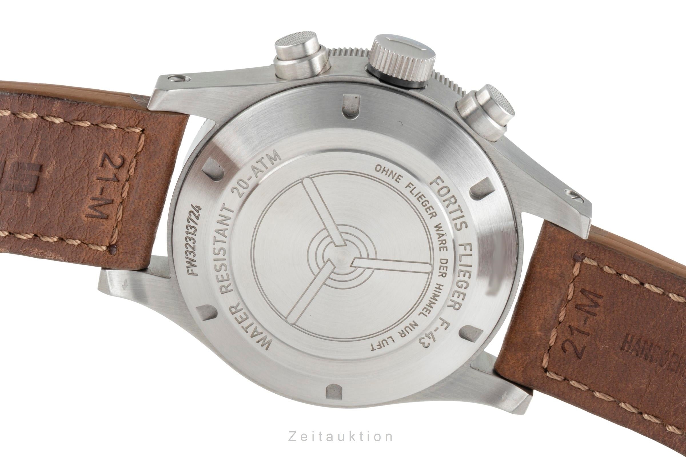 Fortis Flieger F-43 Bicompax Stahl Automatik Herrenuhr Ref. F4240013 B&P 2023 [2505672]