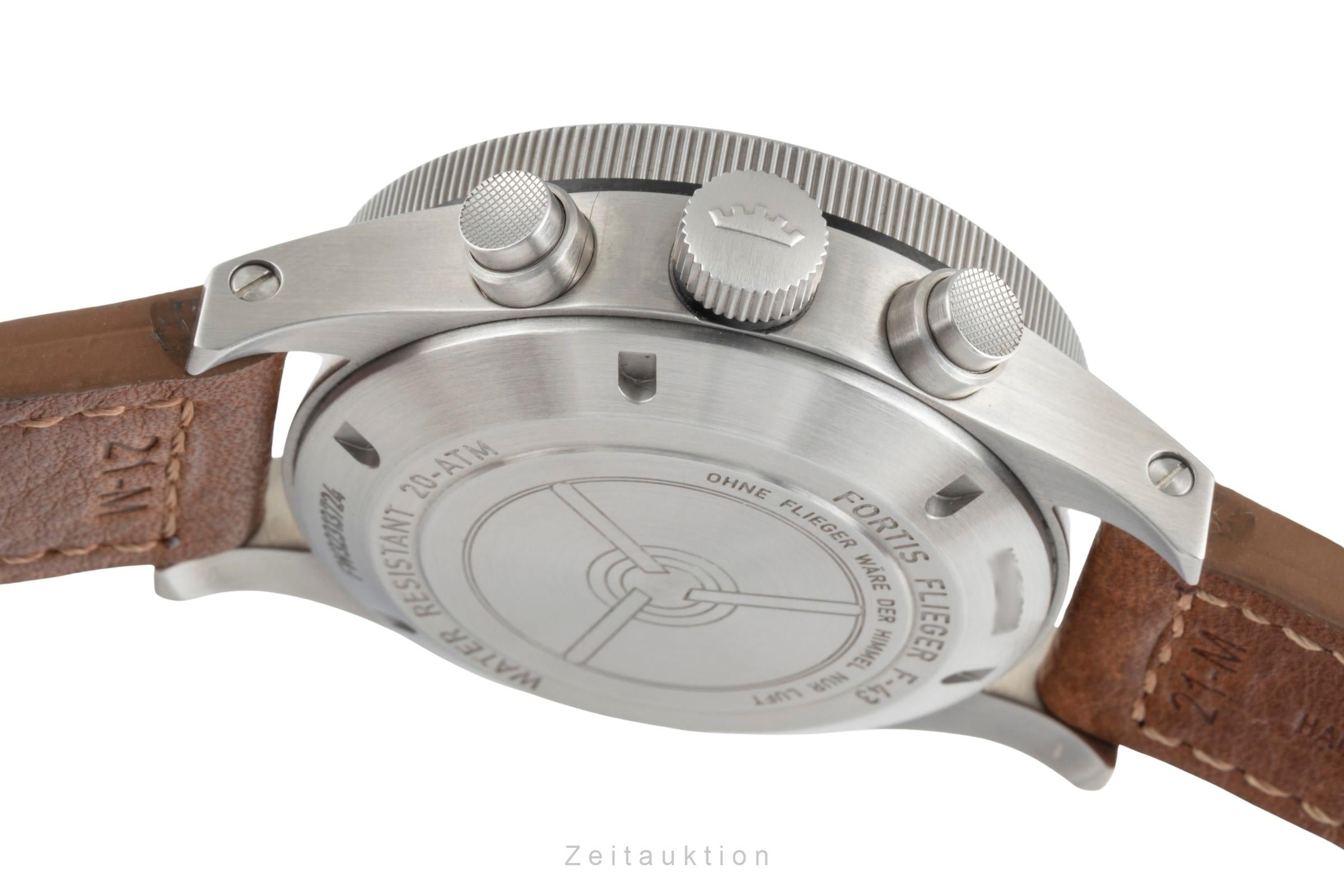 Fortis Flieger F-43 Bicompax Stahl Automatik Herrenuhr Ref. F4240013 B&P 2023 [2505672]