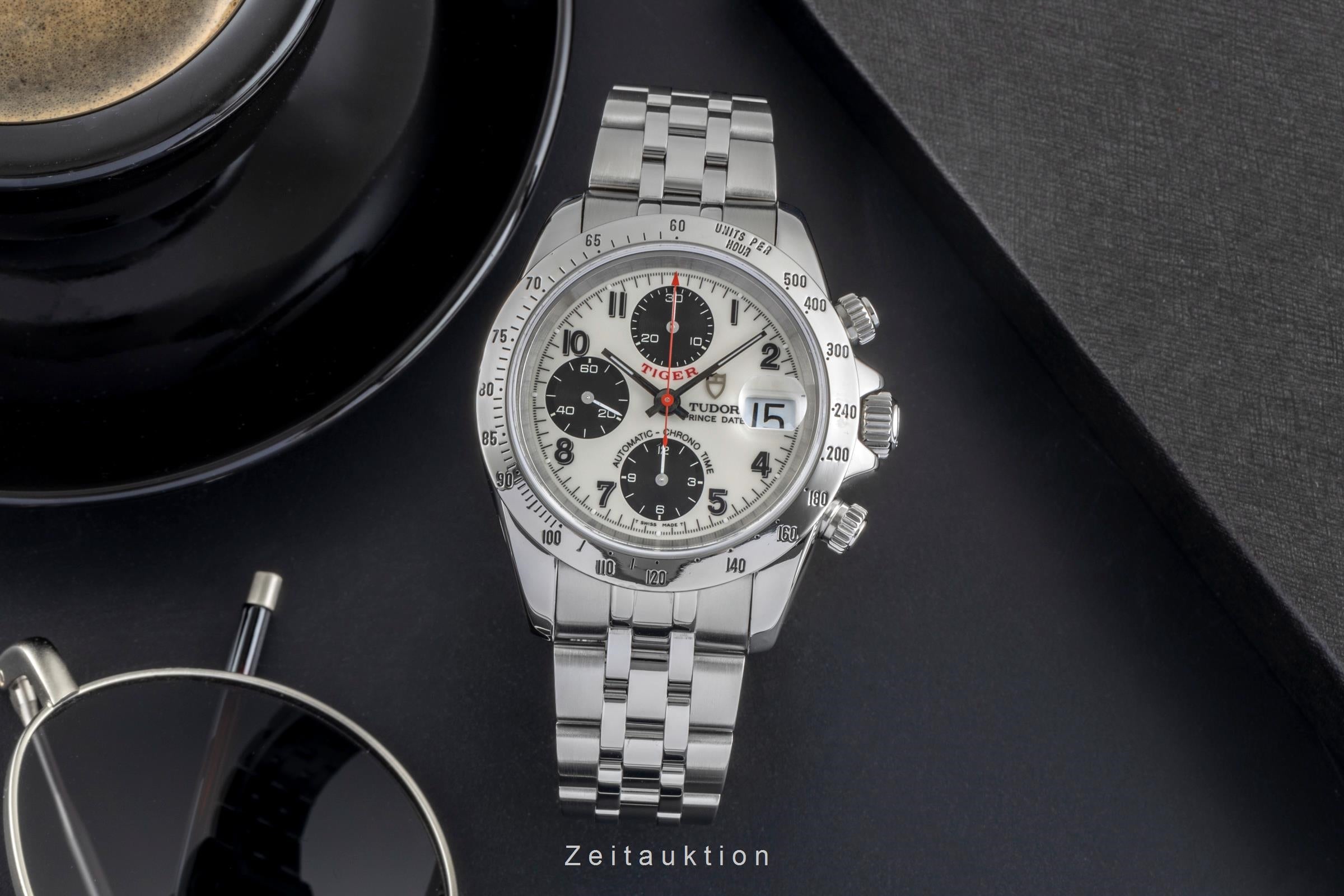 Tudor Prince Date chronographe acier automatique montre pour hommes 79280P  [2505678]