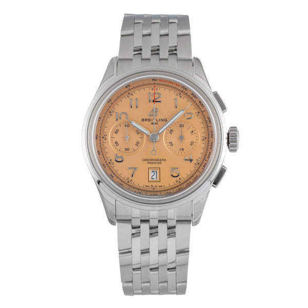 Breitling Premier cronógrafo acero automático reloj para caballeros AB0145331K1A1 LP: 9200EUR  [2505679]