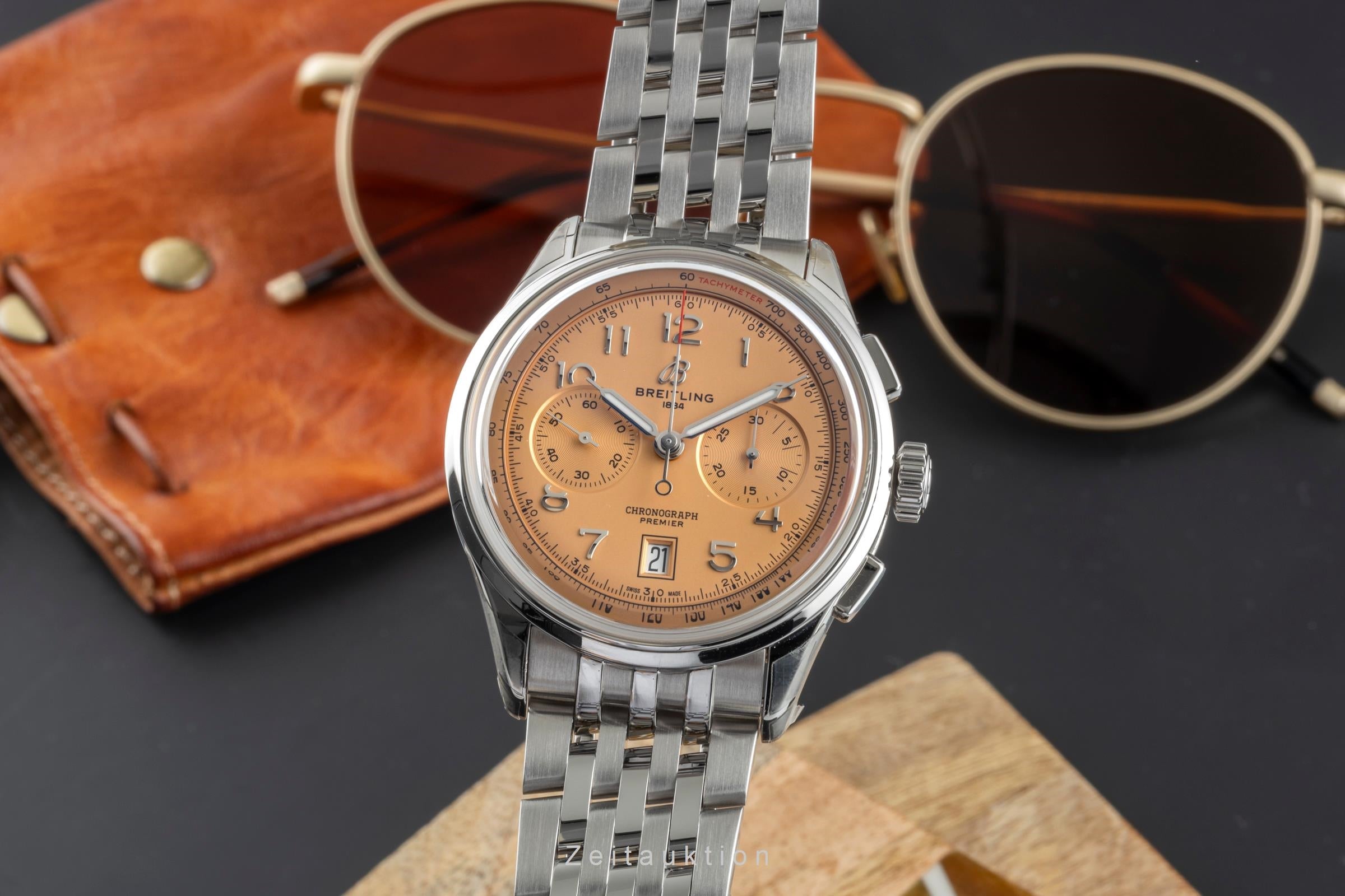 Breitling Premier cronógrafo acero automático reloj para caballeros AB0145331K1A1 LP: 9200EUR  [2505679]