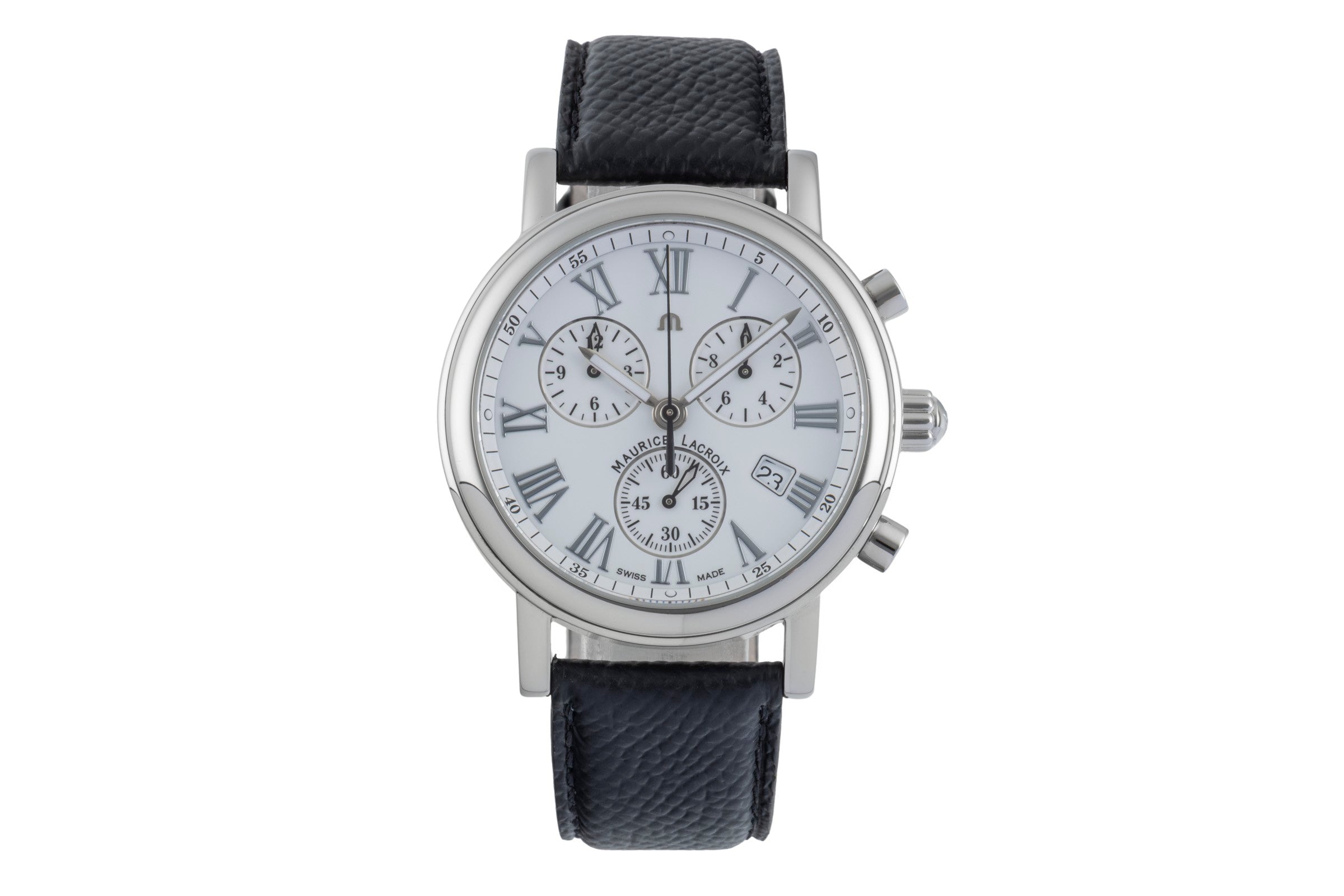 maurice Lacrolx 腕時計③424 Maurice Lacroix Les Classiques chronograph steel quartz Ref