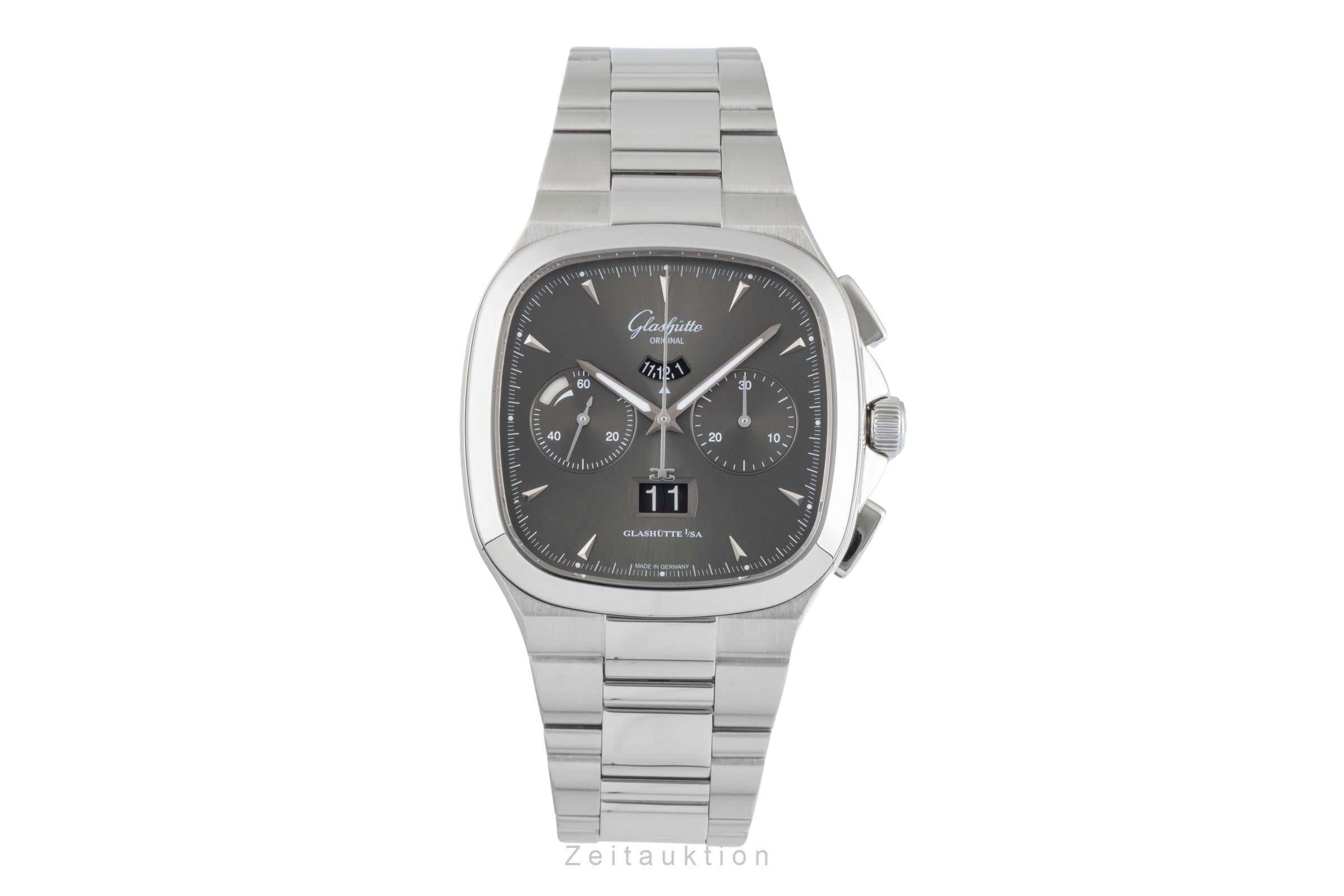 Glashütte Seventies chronographe acier automatique montre pour hommes 1-37-02-01-02-70 LP: 16100EUR  [2505708]