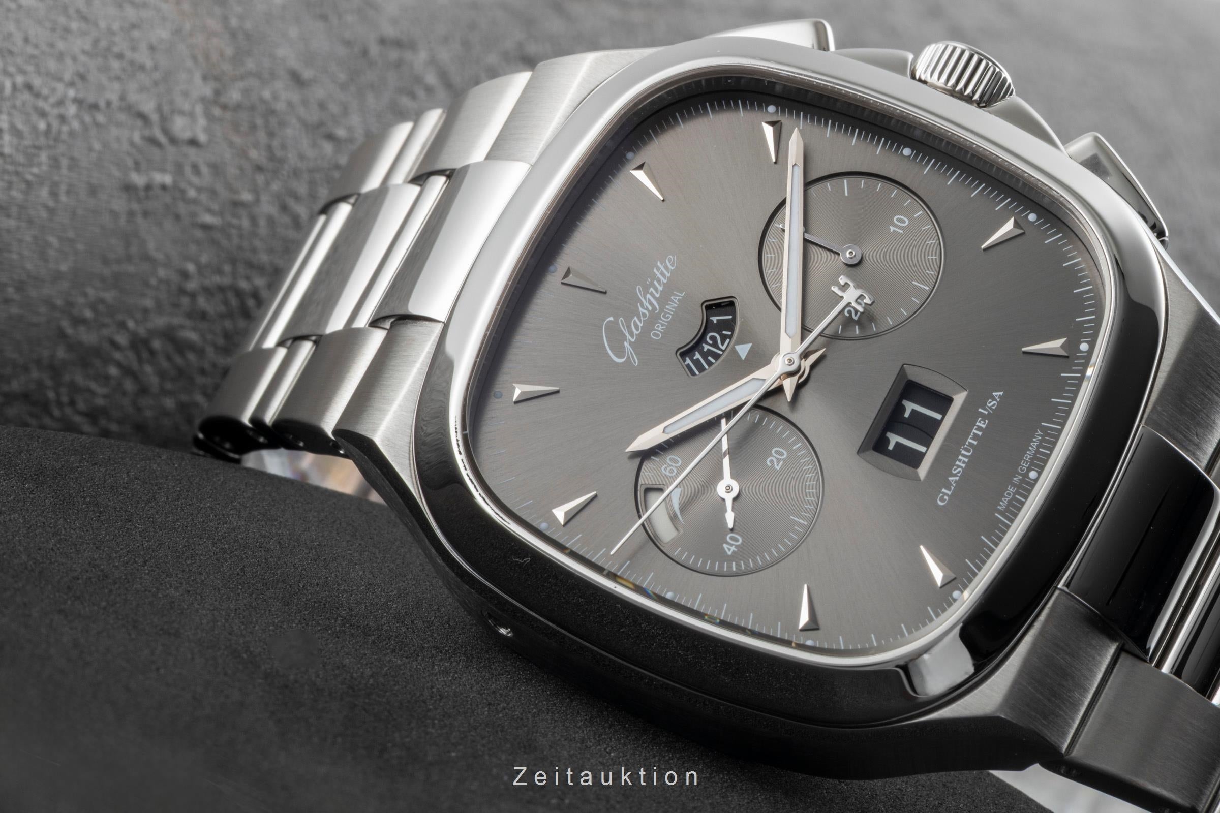 Glashütte Seventies chronographe acier automatique montre pour hommes 1-37-02-01-02-70 LP: 16100EUR  [2505708]