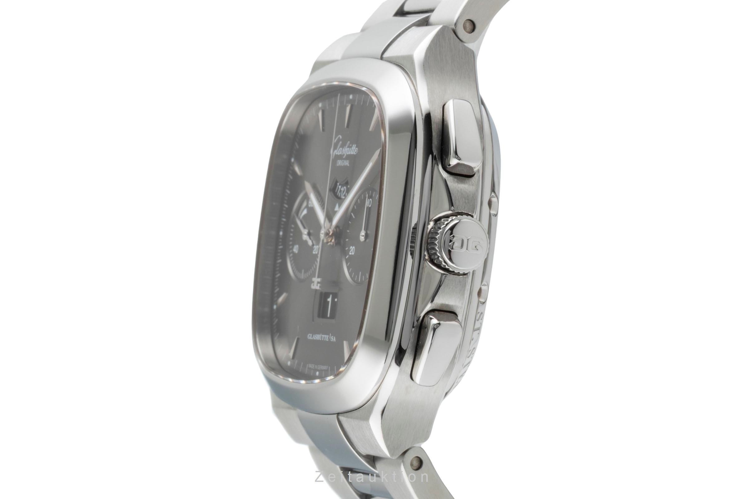 Glashütte Seventies chronographe acier automatique montre pour hommes 1-37-02-01-02-70 LP: 16100EUR  [2505708]