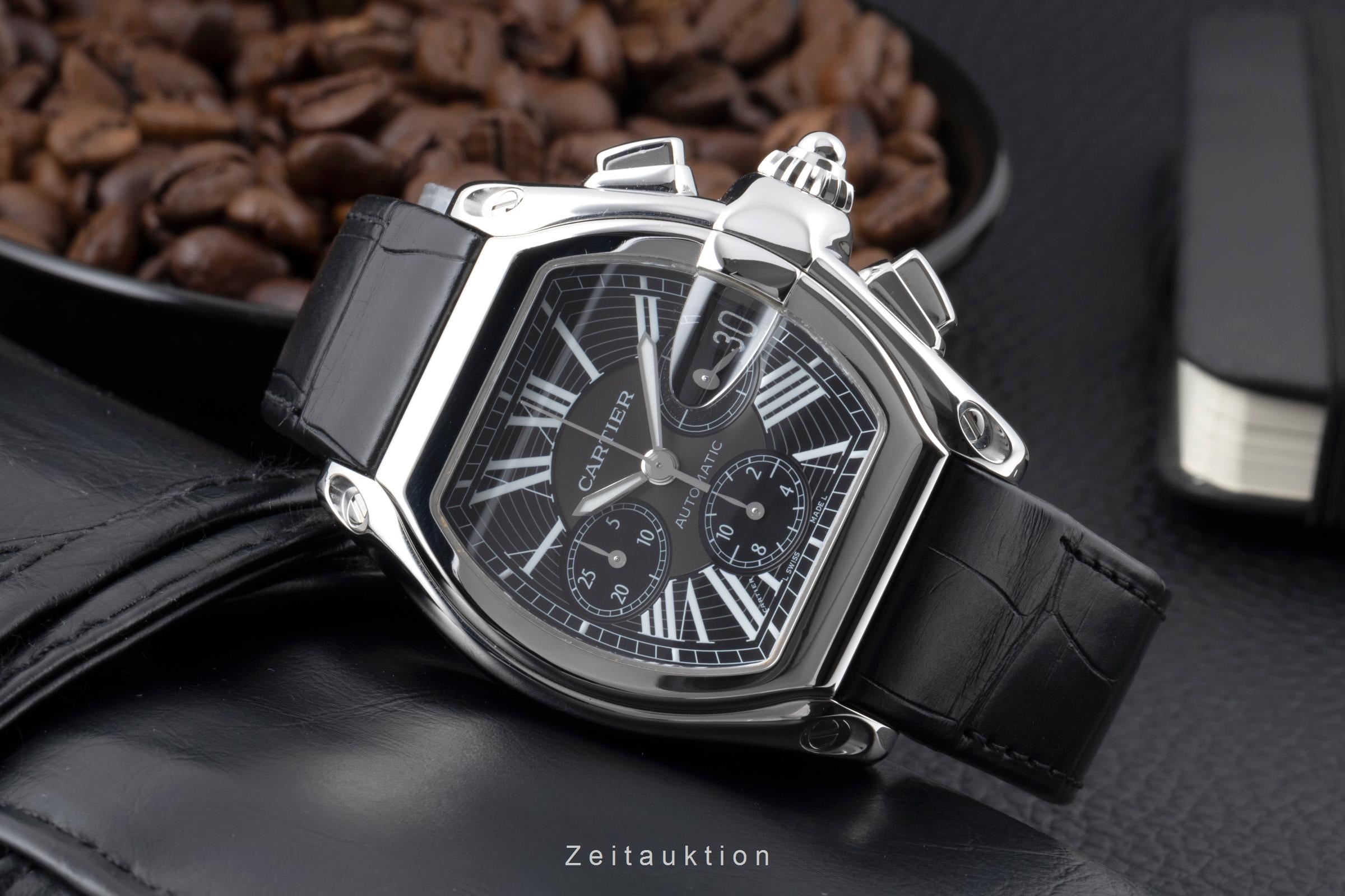 Cartier Roadster Chronograph XL Stahl Automatik Herrenuhr Ref. W62020X6 B&P 2014 [2505714]