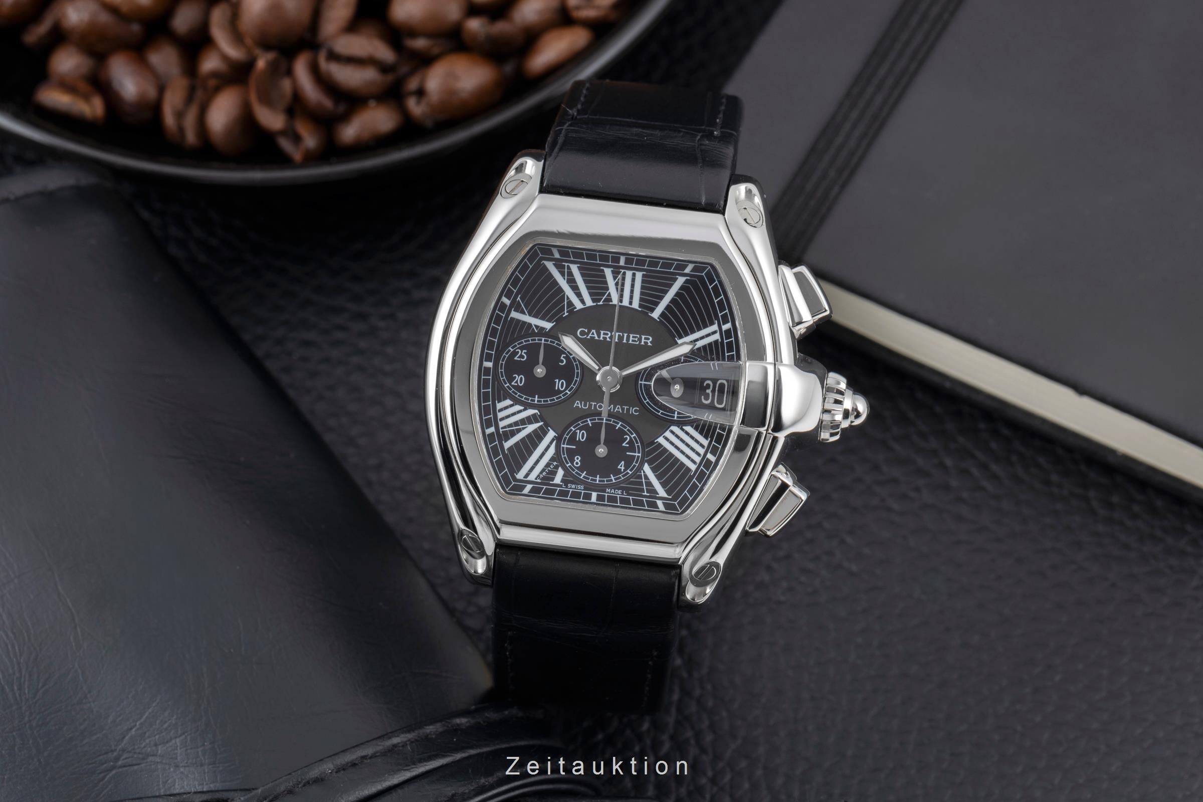 Cartier Roadster Chronograph XL Stahl Automatik Herrenuhr Ref. W62020X6 B&P 2014 [2505714]