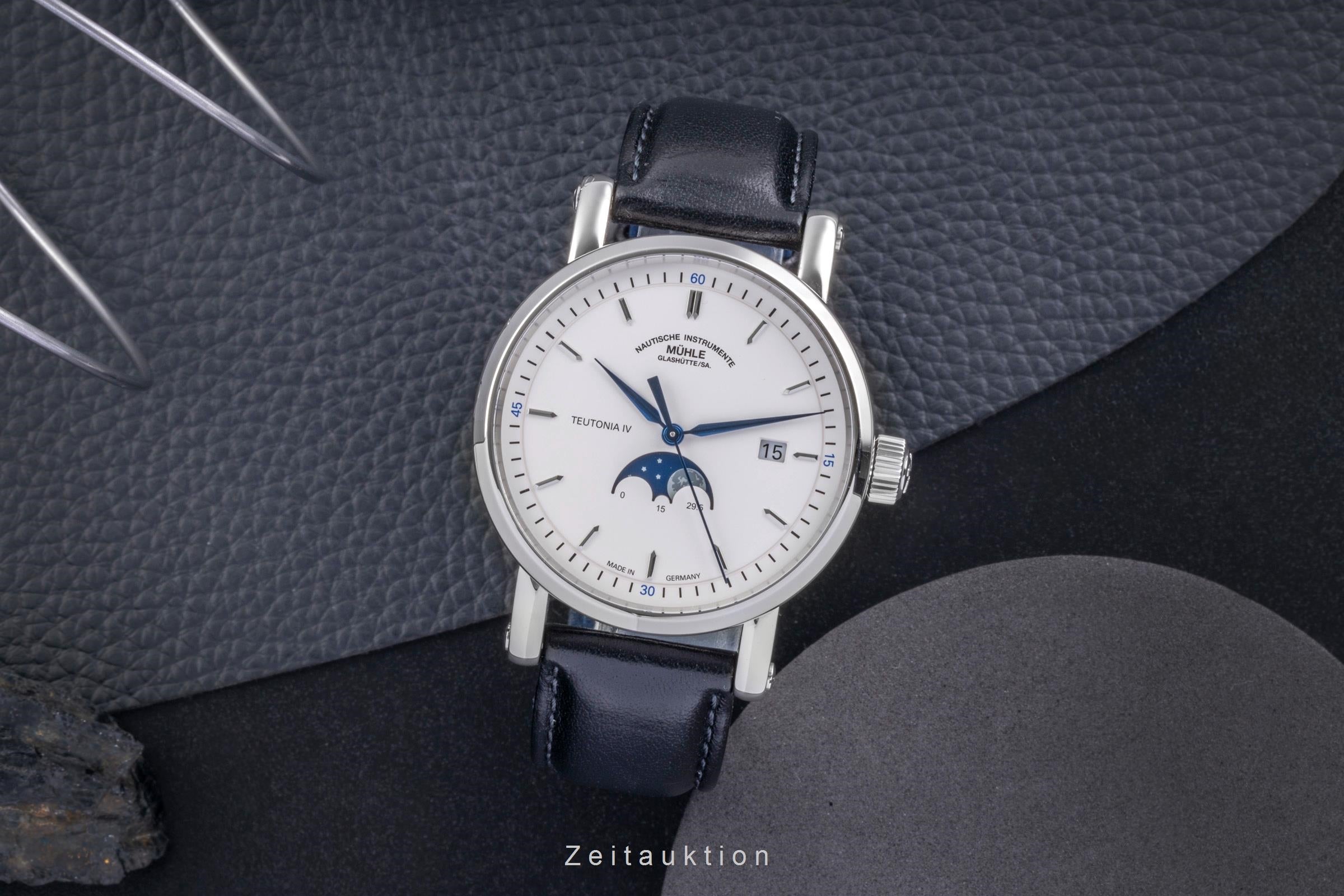 Mühle Teutonia IV Mondphase Stahl Automatik Ref. M1-44-05-LB B&P 2024	  [2505725]