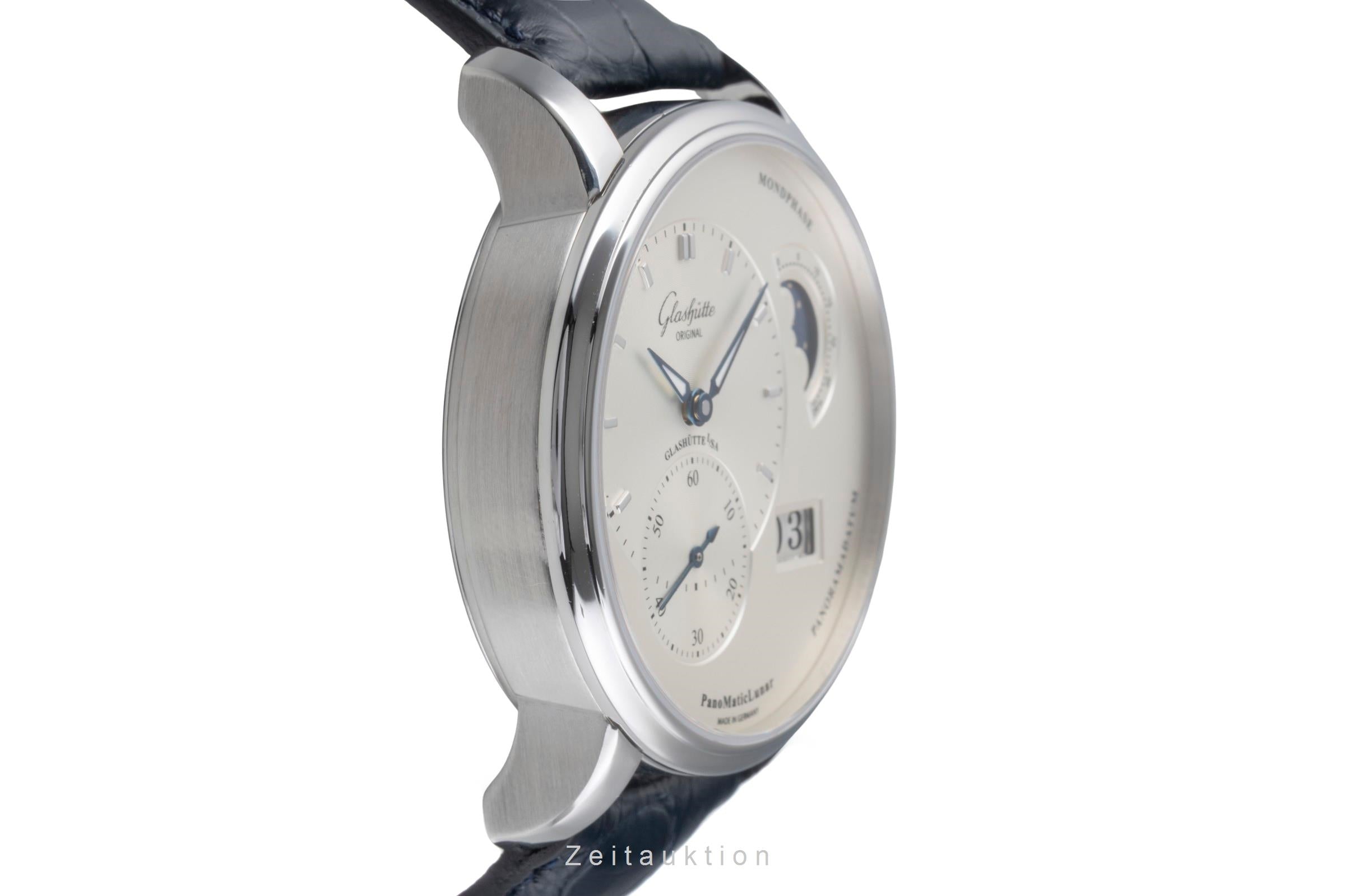 Glashütte PanoMaticLunar Stahl Automatik Herrenuhr Ref 1-90-02-42-32-01 Papiere [2505729]